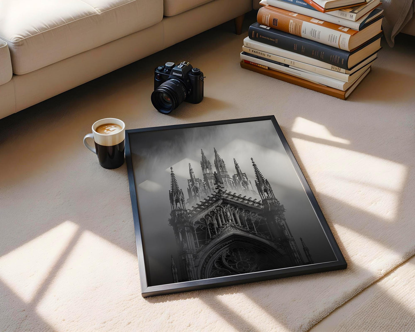World Landmark | Gothic Church Photography Print | Moody Black and White Wall Art wall art print, minimalist black and white poster, modern Scandinavian wall decor, Monohaus
