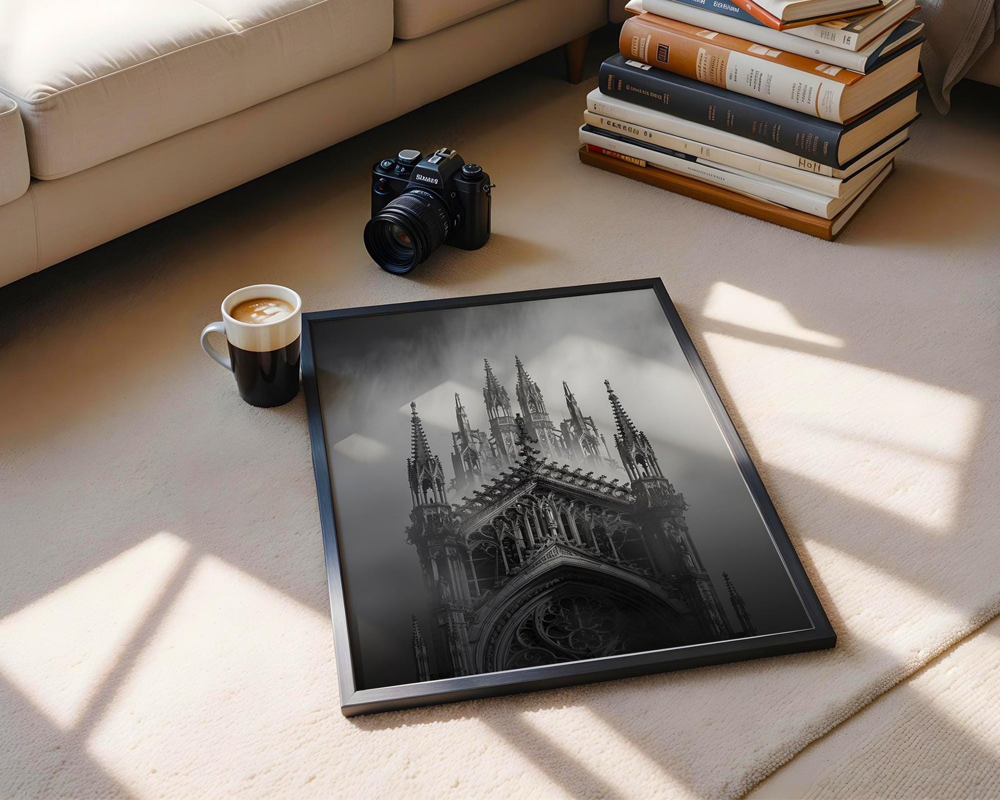 World Landmark | Gothic Church Photography Print | Moody Black and White Wall Art wall art print, minimalist black and white poster, modern Scandinavian wall decor, Monohaus