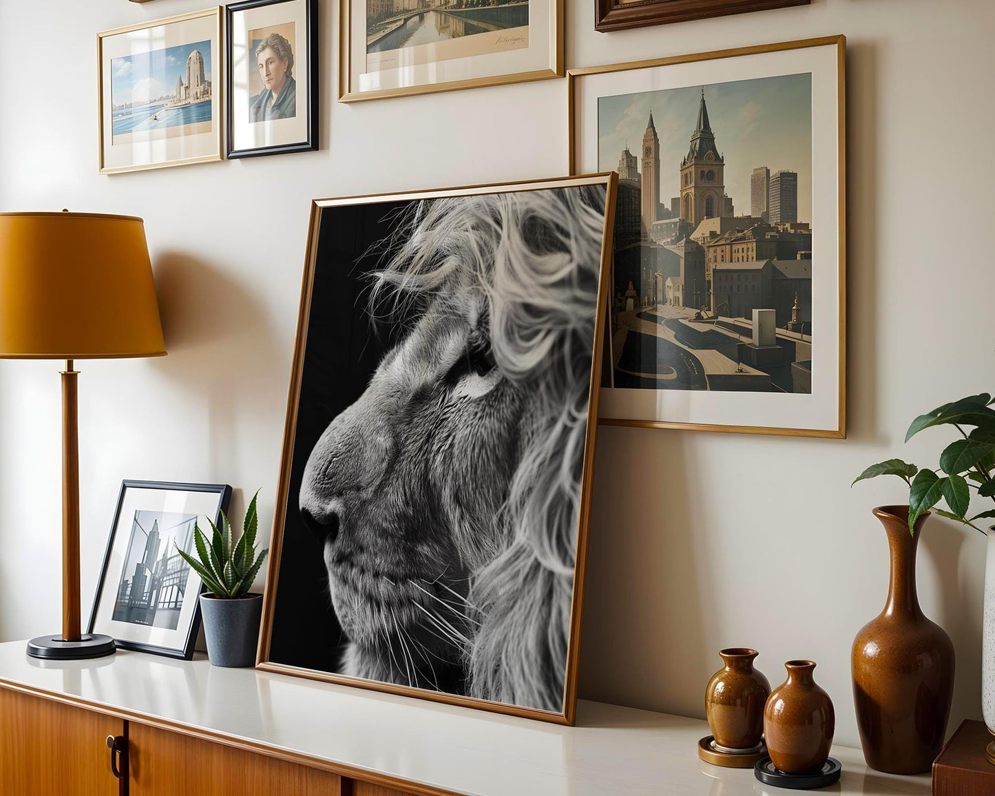 Wildlife Poster | Lion Profile Photography Print | Minimalist Black & White Wall Art wall art print, minimalist black and white poster, modern Scandinavian wall decor, Monohaus