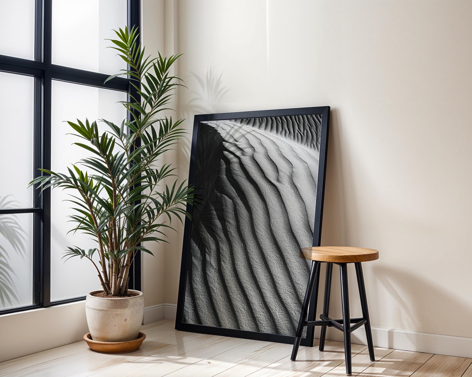 Minimal Wall Art Abstract Sand Dune Print | Minimalist Black and White Photography abstract wall art print, geometric minimalist poster, modern Scandinavian decor, Monohaus