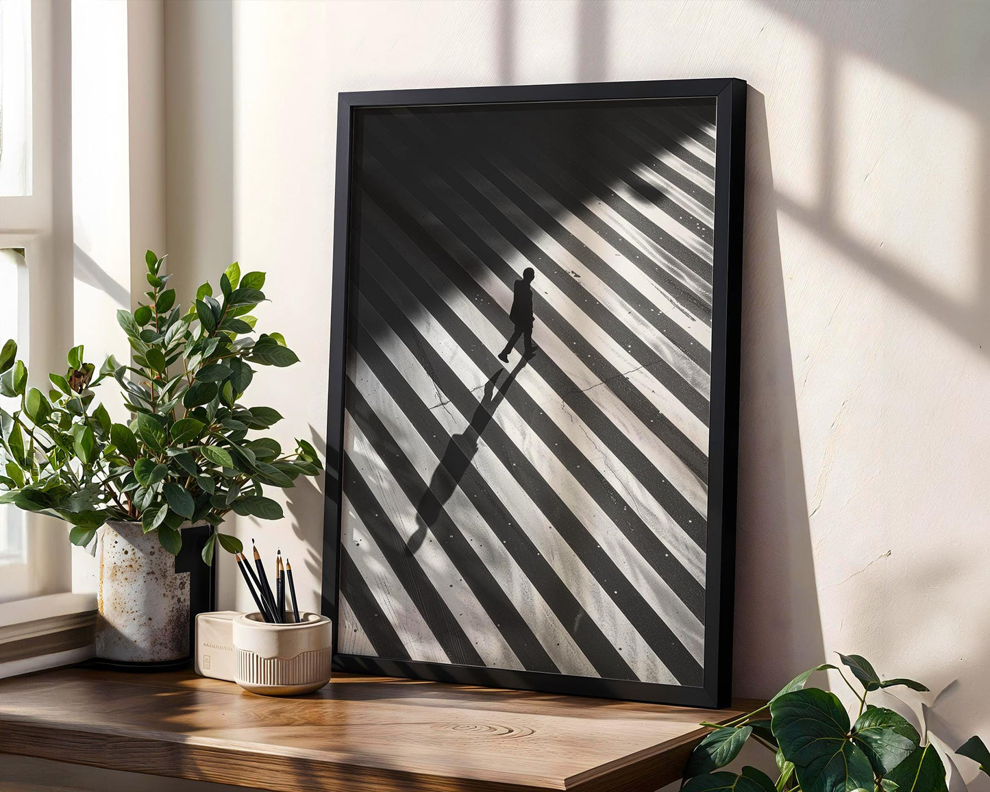 Urban Photography | Black and White Crosswalk Art Print | Urban Minimalist Decor black and white photo print, minimalist monochrome wall art poster for modern interiors, Monohaus