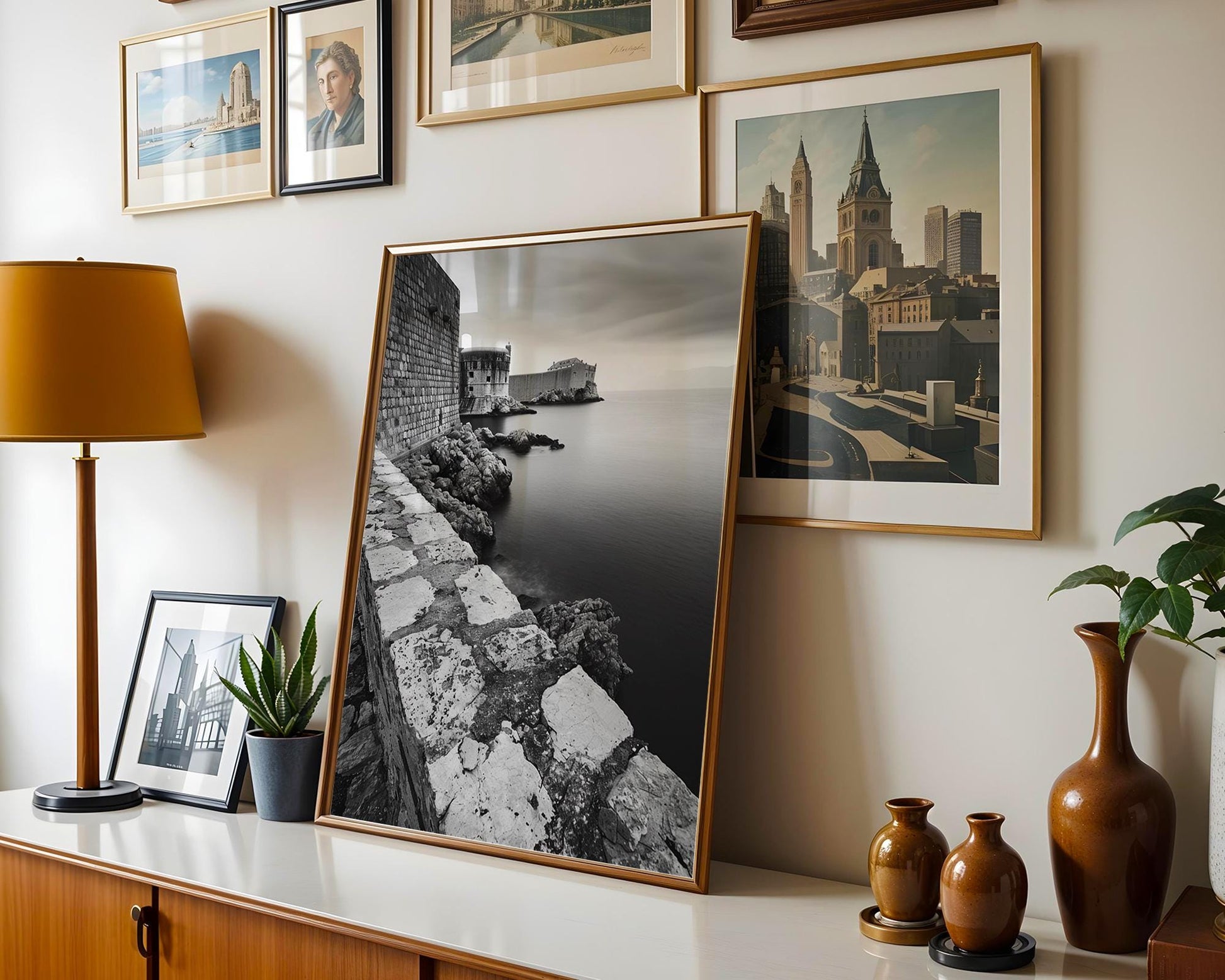 World Landmark | Fort Bokar Dubrovnik Print | Black and White Croatia Wall Art wall art print, minimalist black and white poster, modern Scandinavian wall decor, Monohaus