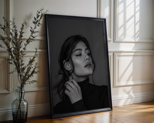 Minimal Wall Art Elegant Woman Perfume Portrait | Minimal Wall Art  for Home Decor wall art print, minimalist black and white poster, modern Scandinavian wall decor, Monohaus