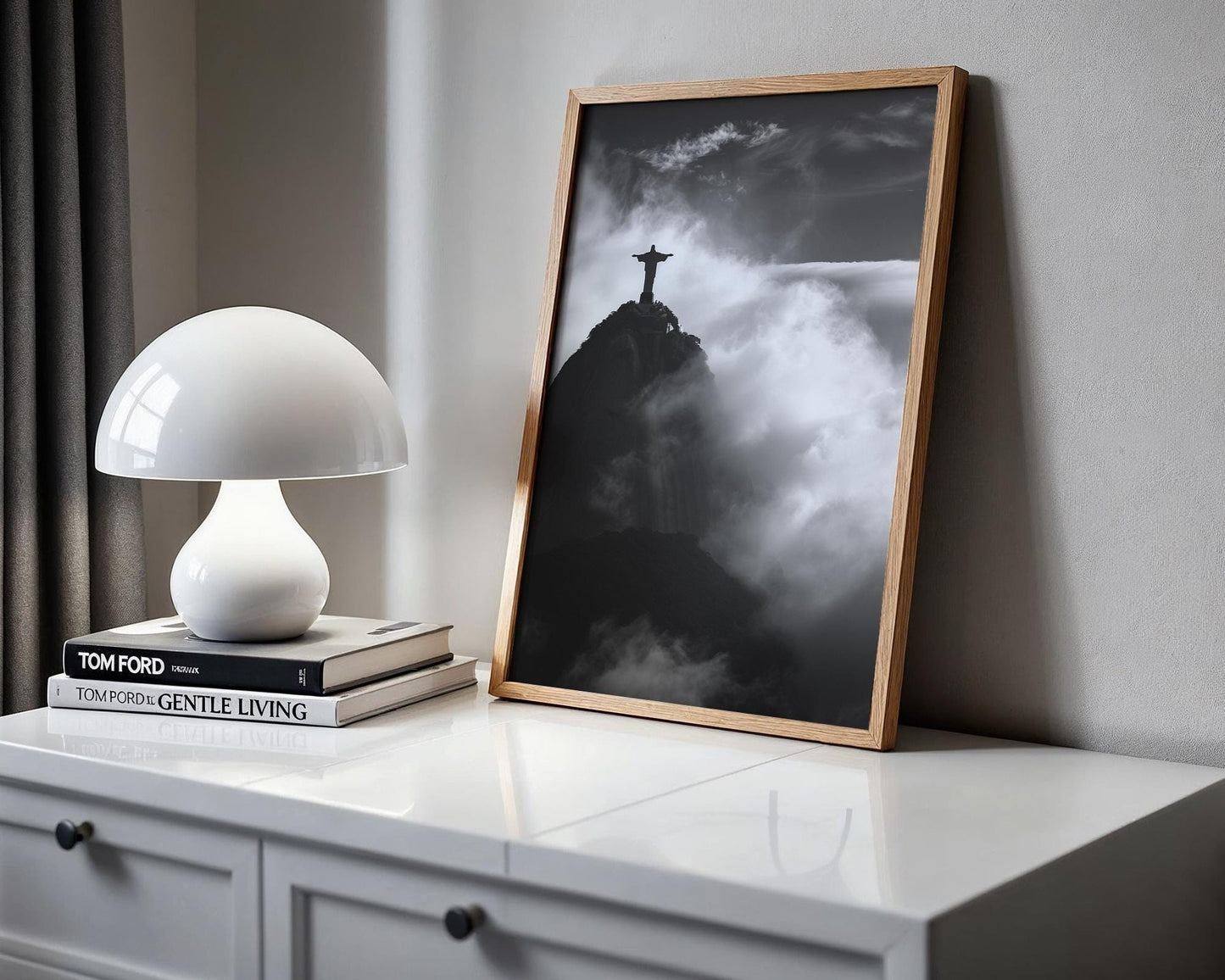 World Landmark | Christ the Redeemer Print | Black and White Rio Photography wall art print, minimalist black and white poster, modern Scandinavian wall decor, Monohaus