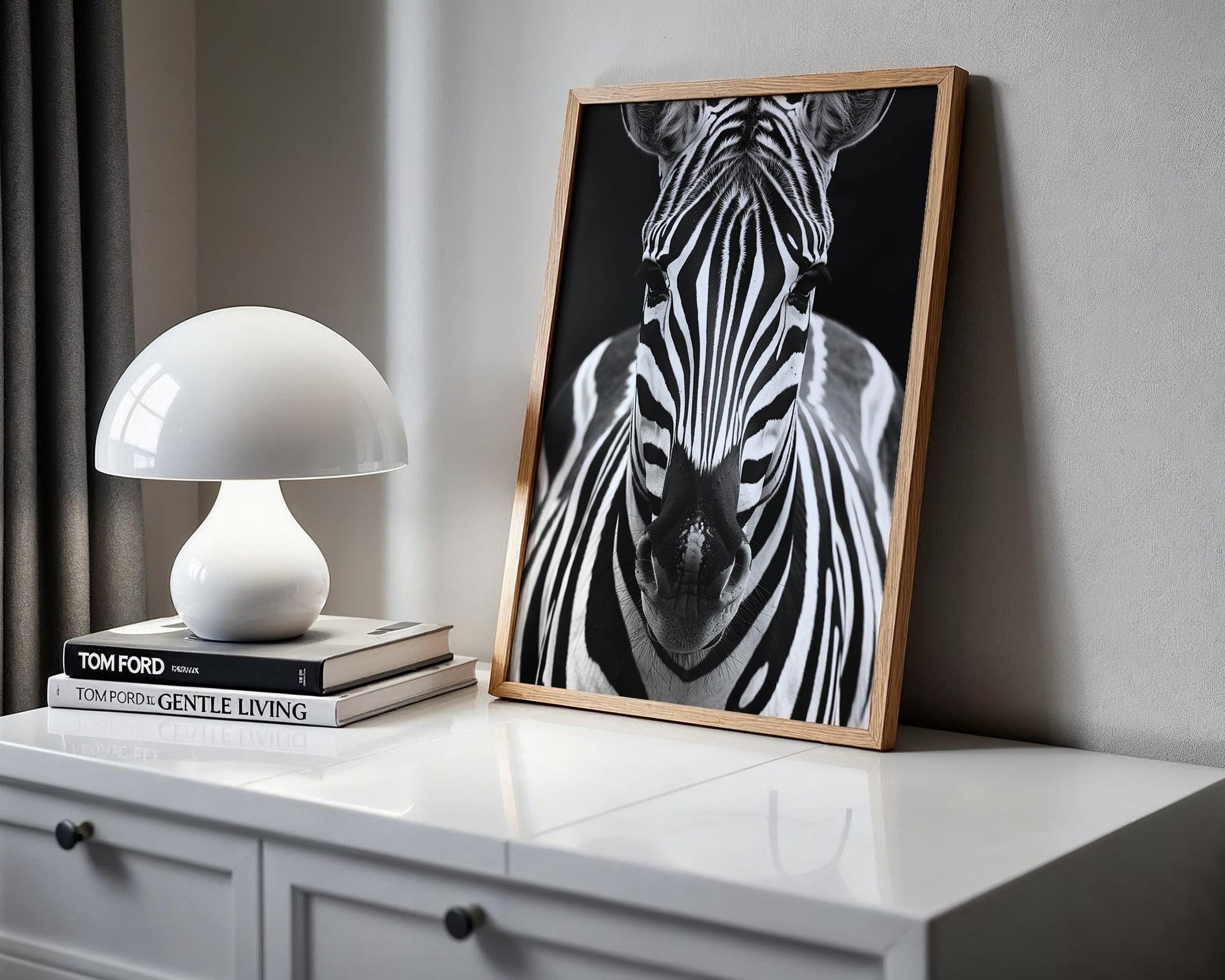 Wildlife Poster | Zebra Portrait Photography Print • Black & White Minimalist Wall Art wall art print, minimalist black and white poster, modern Scandinavian wall decor, Monohaus