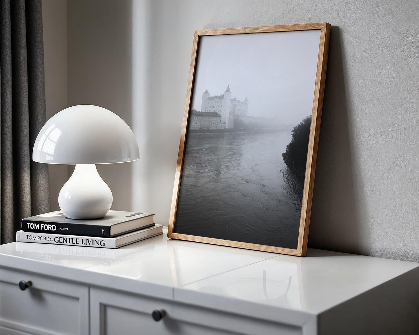 World Landmark | Bratislava Castle Print | Black and White European Architecture Photography wall art print, black and white architectural poster, minimalist modern Scandinavian wall decor, Monohaus