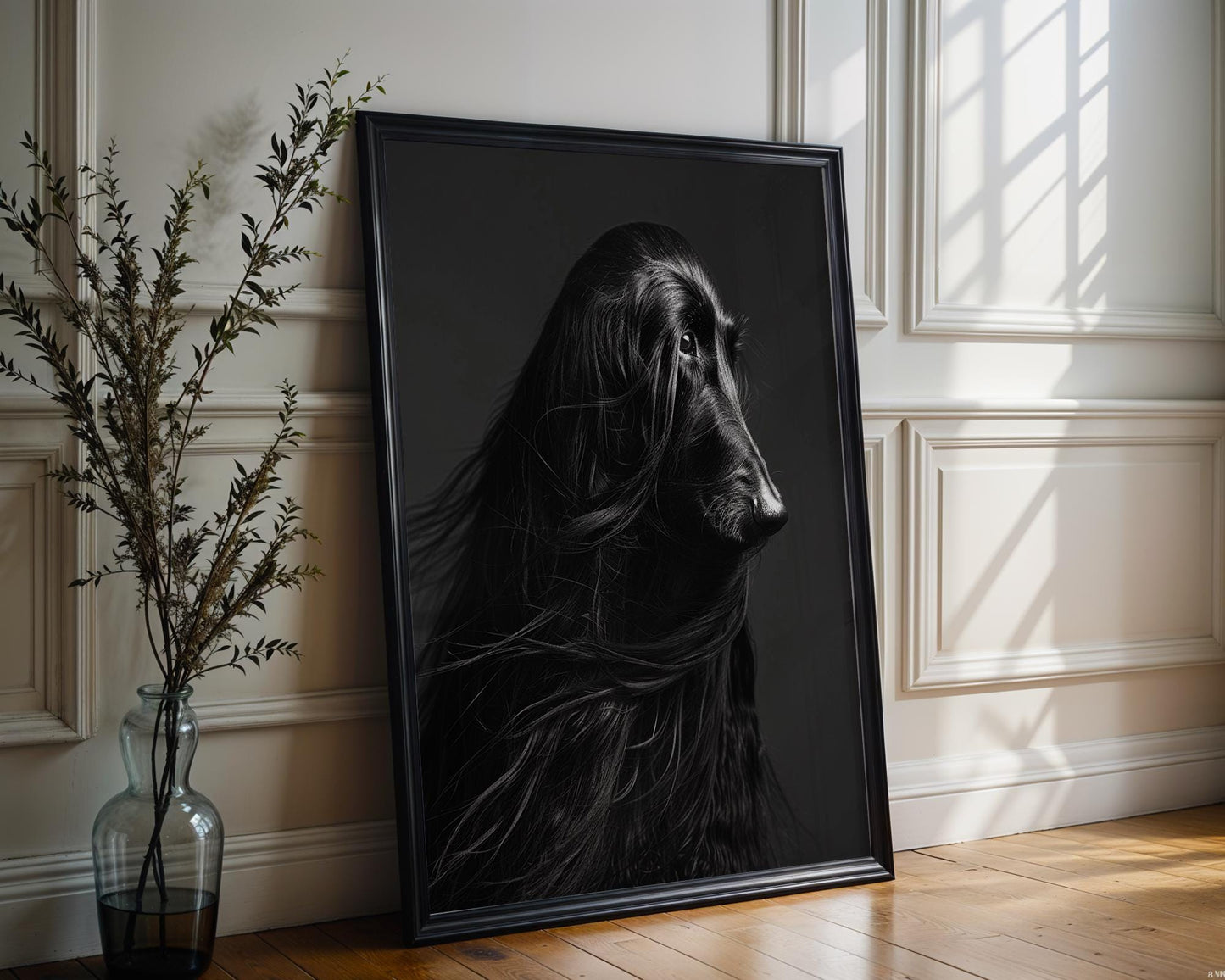 Dog Photography Afghan Hound Portrait Print | Black and White , Minimalist Decor wall art print, minimalist black and white poster, modern Scandinavian wall decor, Monohaus