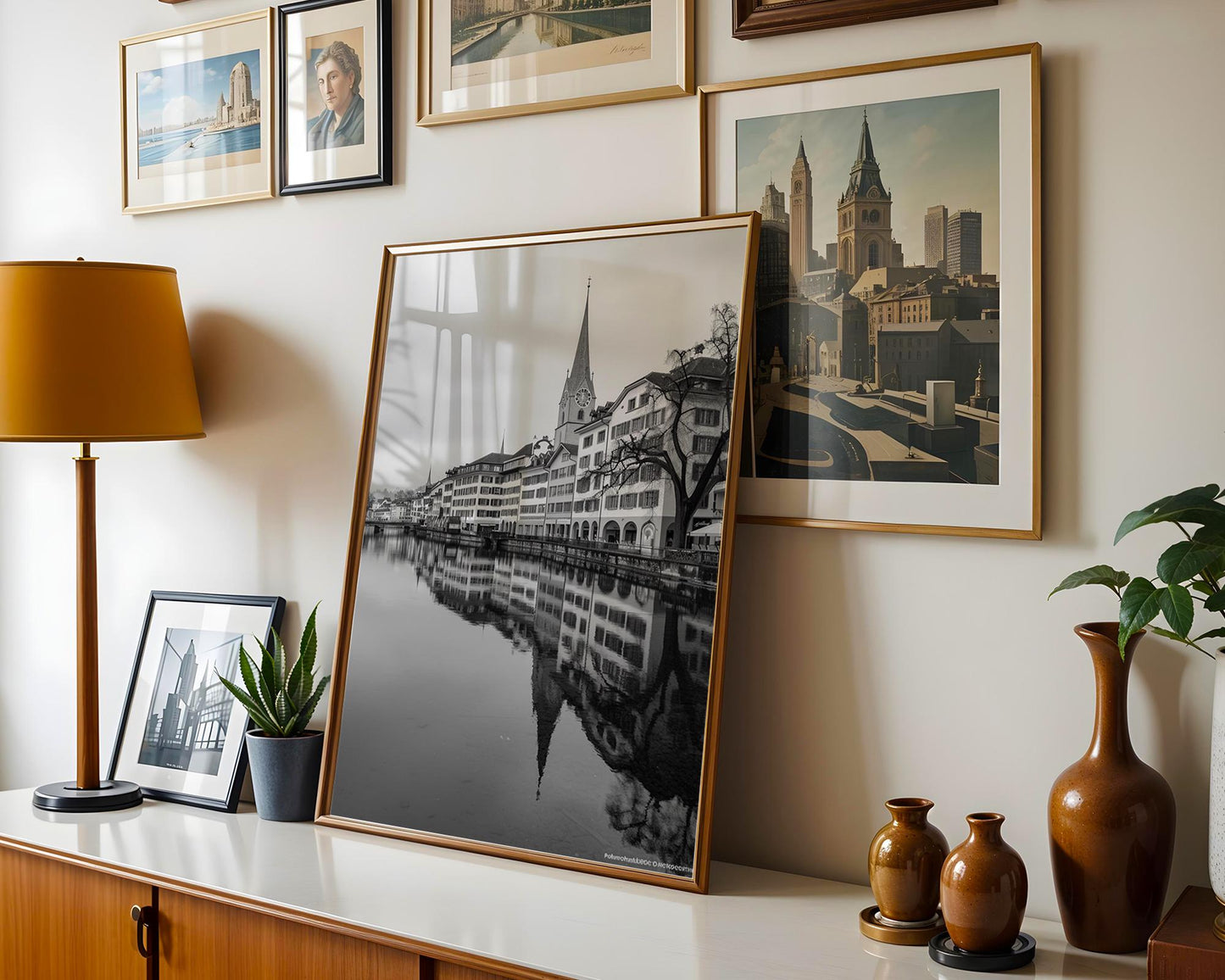 World Landmark | Zurich Old Town Black and White Photography Print | Switzerland Architecture Wall Art