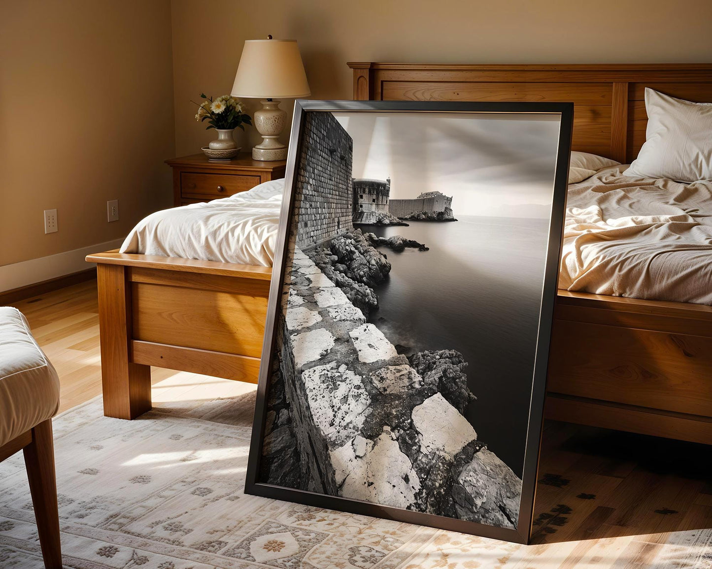 World Landmark | Fort Bokar Dubrovnik Print | Black and White Croatia Wall Art wall art print, minimalist black and white poster, modern Scandinavian wall decor, Monohaus