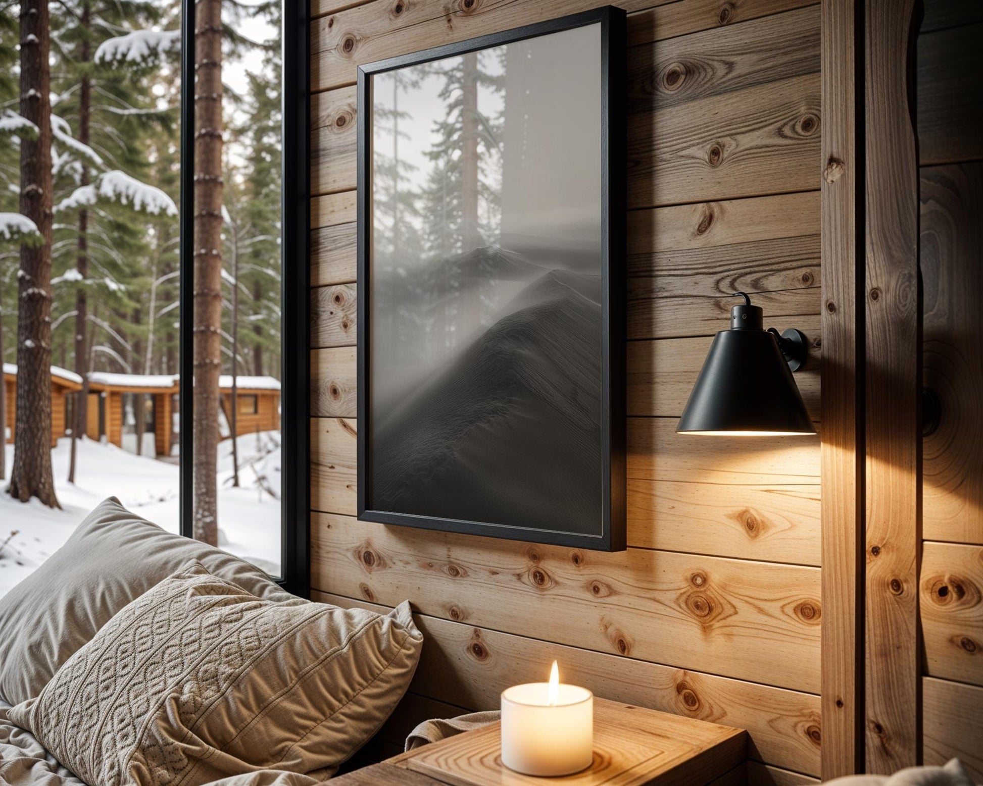 Botanical Photo | Minimalist Black and White Sand Dunes Print | Moody Desert Photography wall art print, minimalist black and white poster, modern Scandinavian wall decor, Monohaus