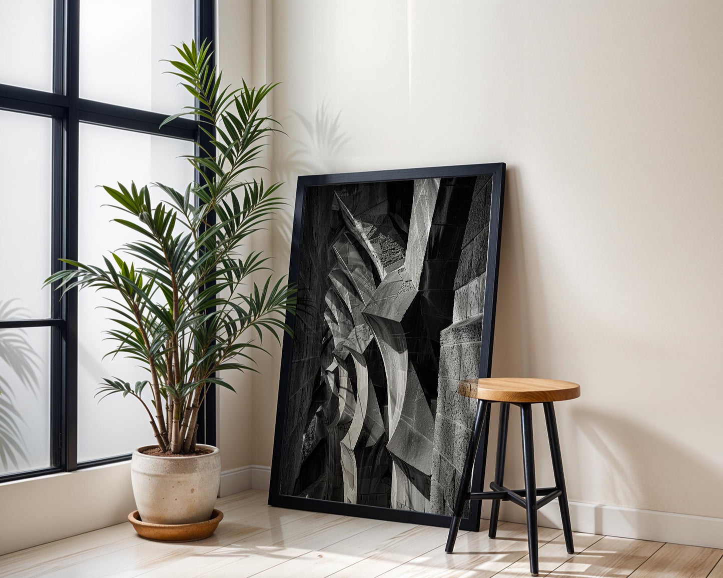 Urban Photography | Gaudi Architecture Print | Barcelona Modernist Stone Facade Photography wall art print, black and white architectural poster, minimalist modern Scandinavian wall decor, Monohaus