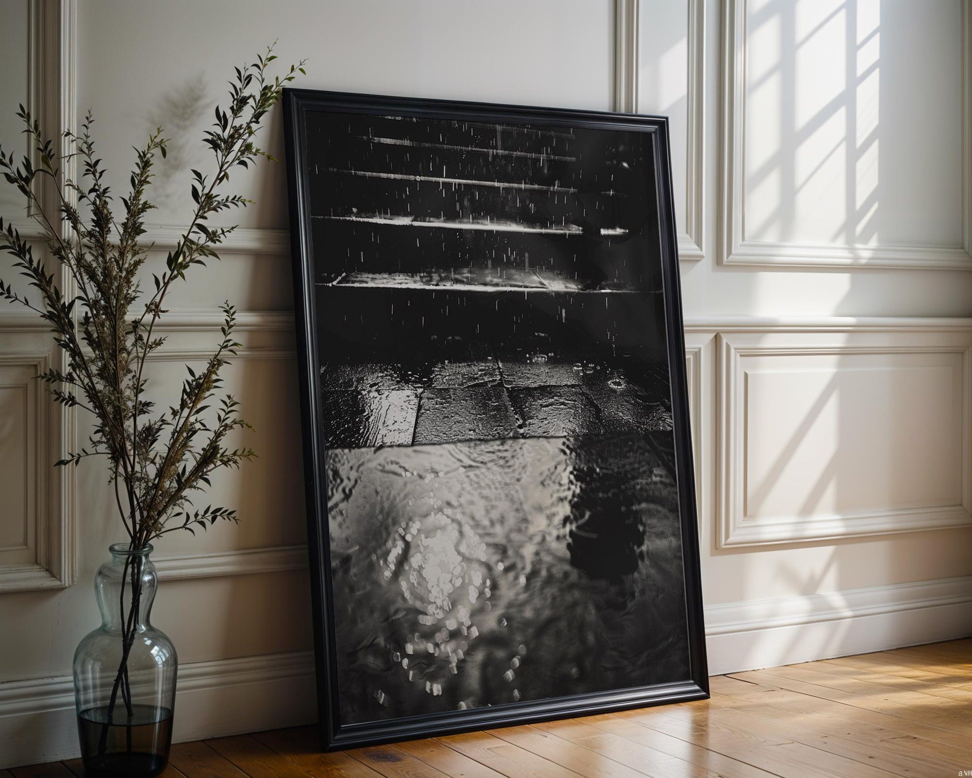 Urban Photography | Urban Photography | Rain Art Print | Black & White Street Scene Minimalist Decor black and white photo print, minimalist monochrome wall art poster for modern interiors, Monohaus