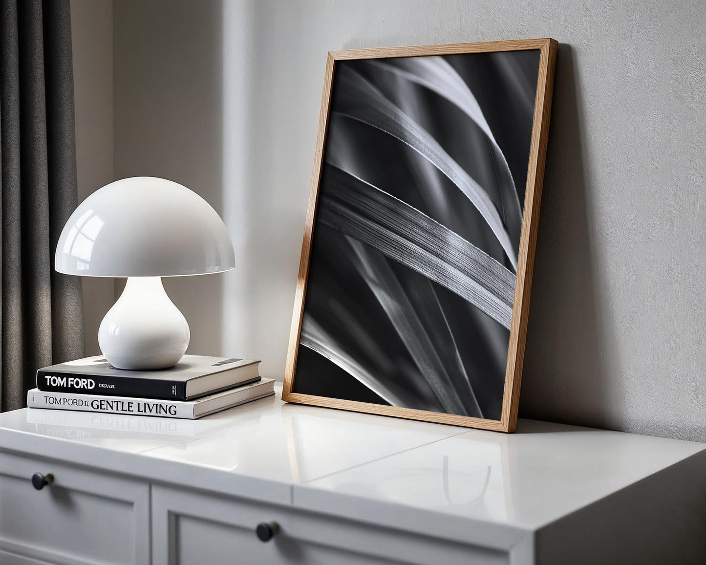 Botanical Photo | Abstract Leaf Macro Photography Print | Black & White Minimal abstract wall art print, geometric minimalist poster, modern Scandinavian decor, Monohaus