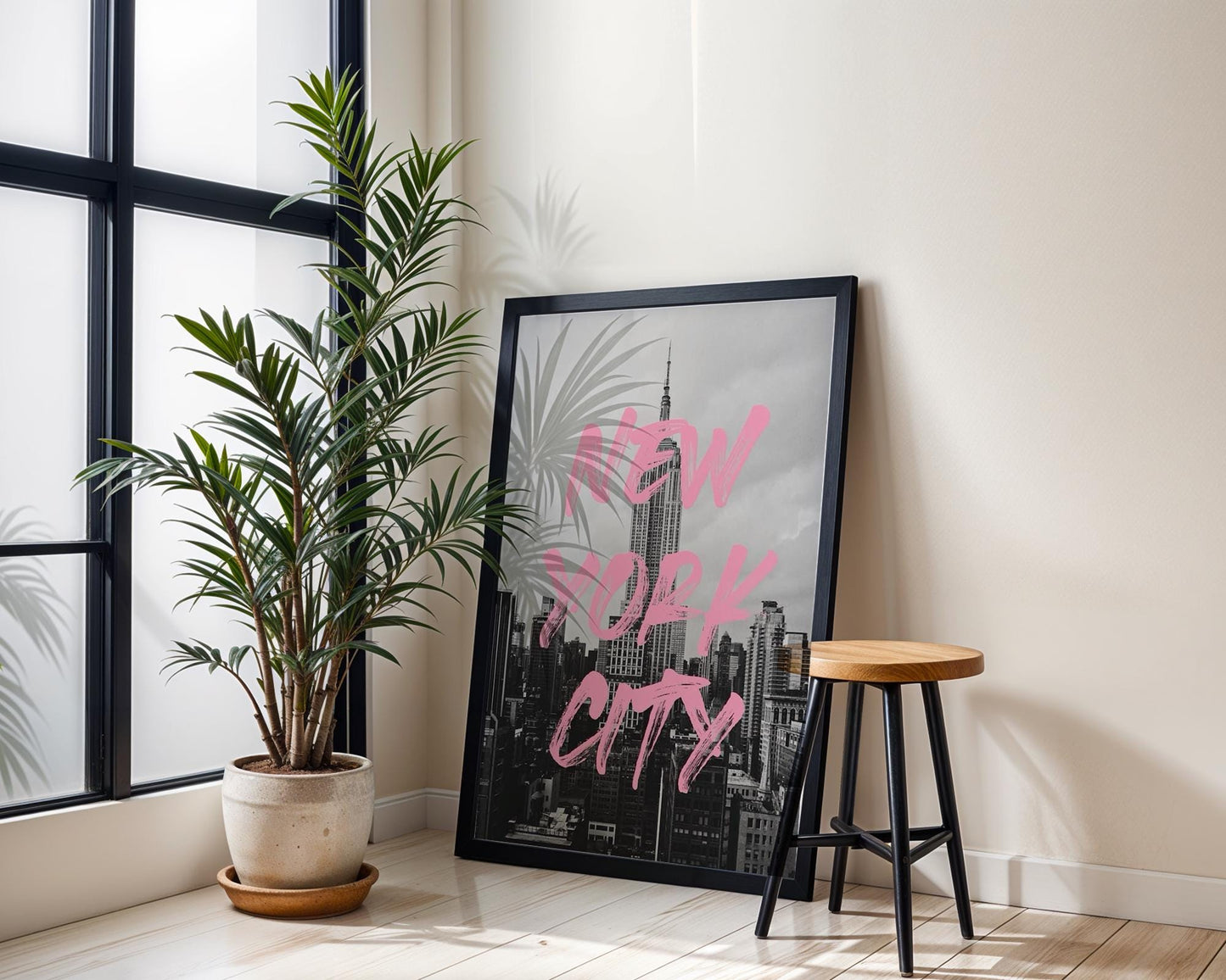 Designer Wall Art | New York City Skyline Print | Empire State Building wall art print, black and white architectural poster, minimalist modern Scandinavian wall decor, Monohaus