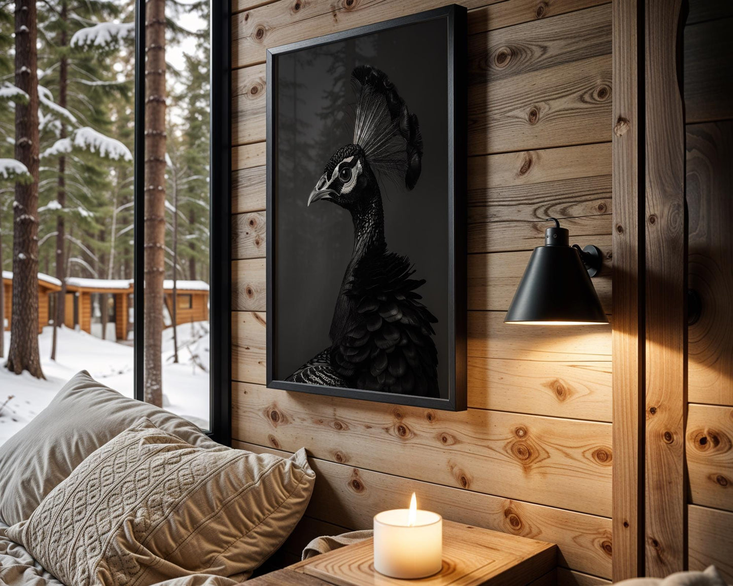 Dog Photography Black and White Peacock Print | Minimalist Home Decor Poster wall art print, minimalist black and white poster, modern Scandinavian wall decor, Monohaus