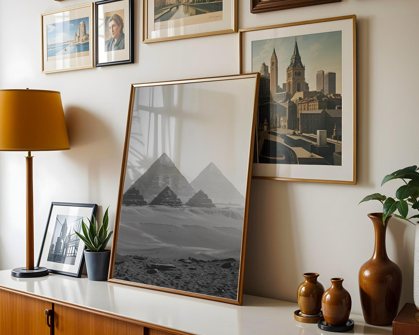 World Landmark | Pyramids of Giza Print | Black and White Egyptian Photography, Minimalist Wall Art wall art print, minimalist black and white poster, modern Scandinavian wall decor, Monohaus