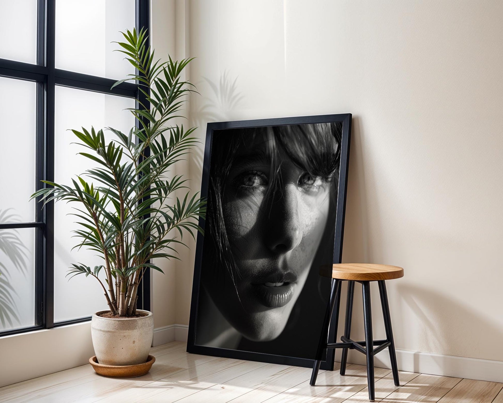 Minimal Wall Art Monohaus Black and White Portrait | Minimalist Fine Art Print wall art print, minimalist black and white poster, modern Scandinavian wall decor, Monohaus