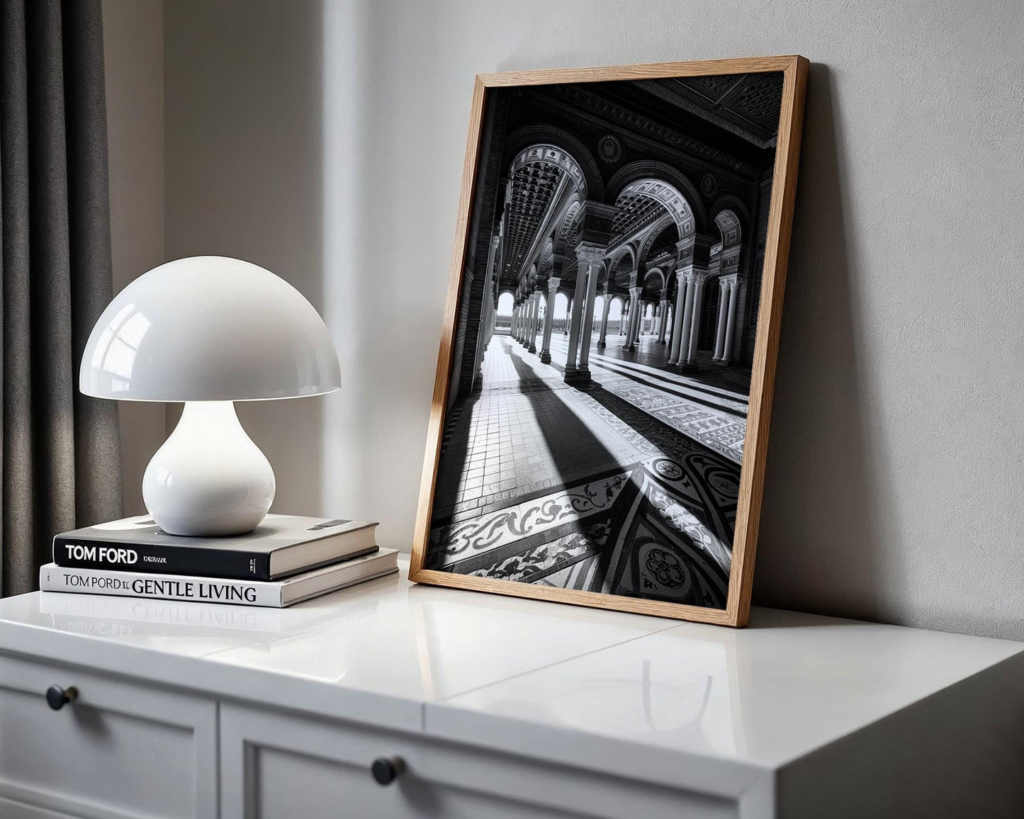 World Landmark | Plaza de España Seville Print | Black and White Spanish Architecture Photography