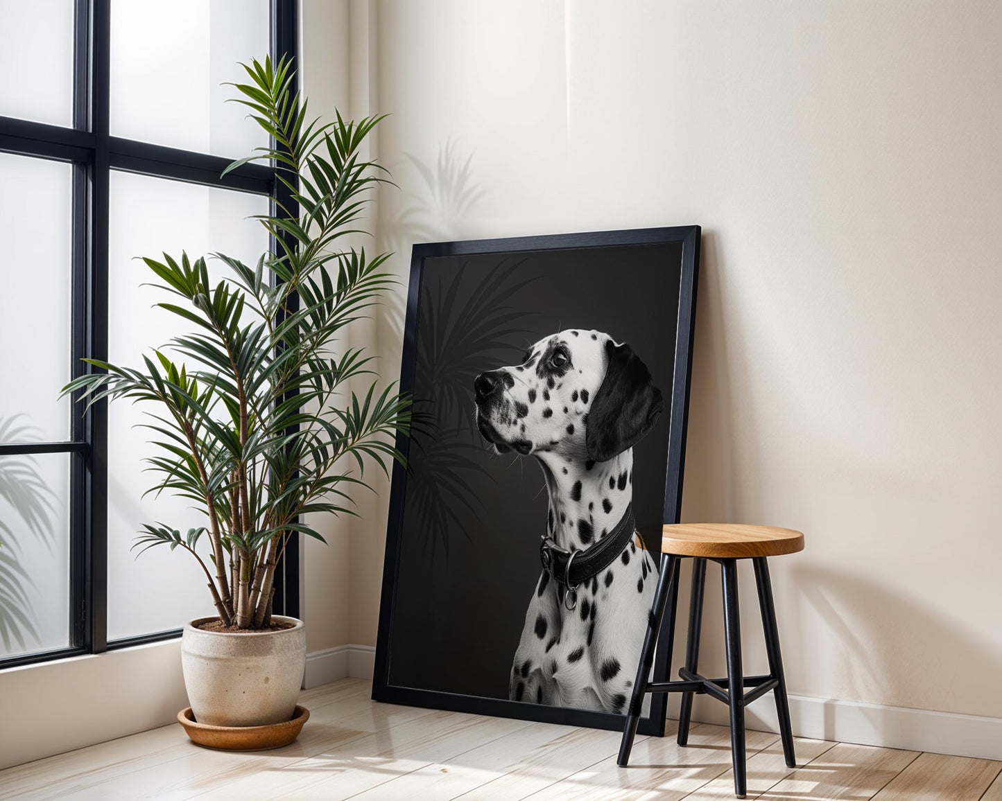 Dog Photography Dalmatian | Black and White Animal Poster | Modern Pet Print wall art print, minimalist black and white poster, modern Scandinavian wall decor, Monohaus