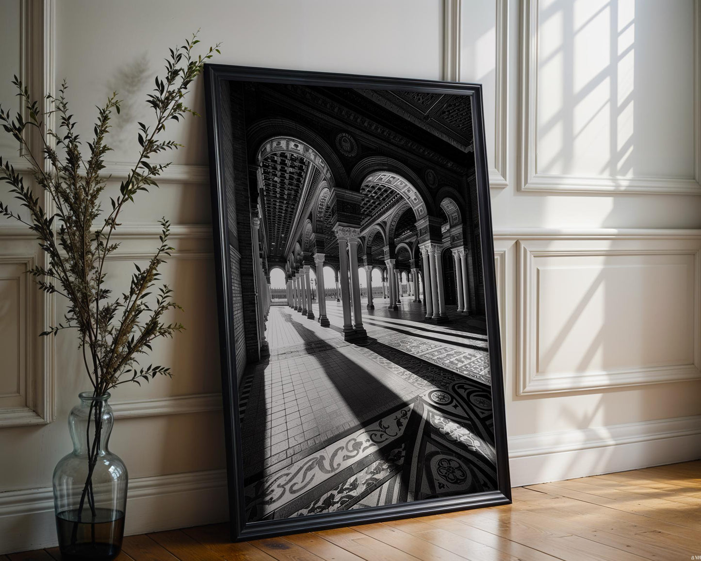 World Landmark | Plaza de España Seville Print | Black and White Spanish Architecture Photography