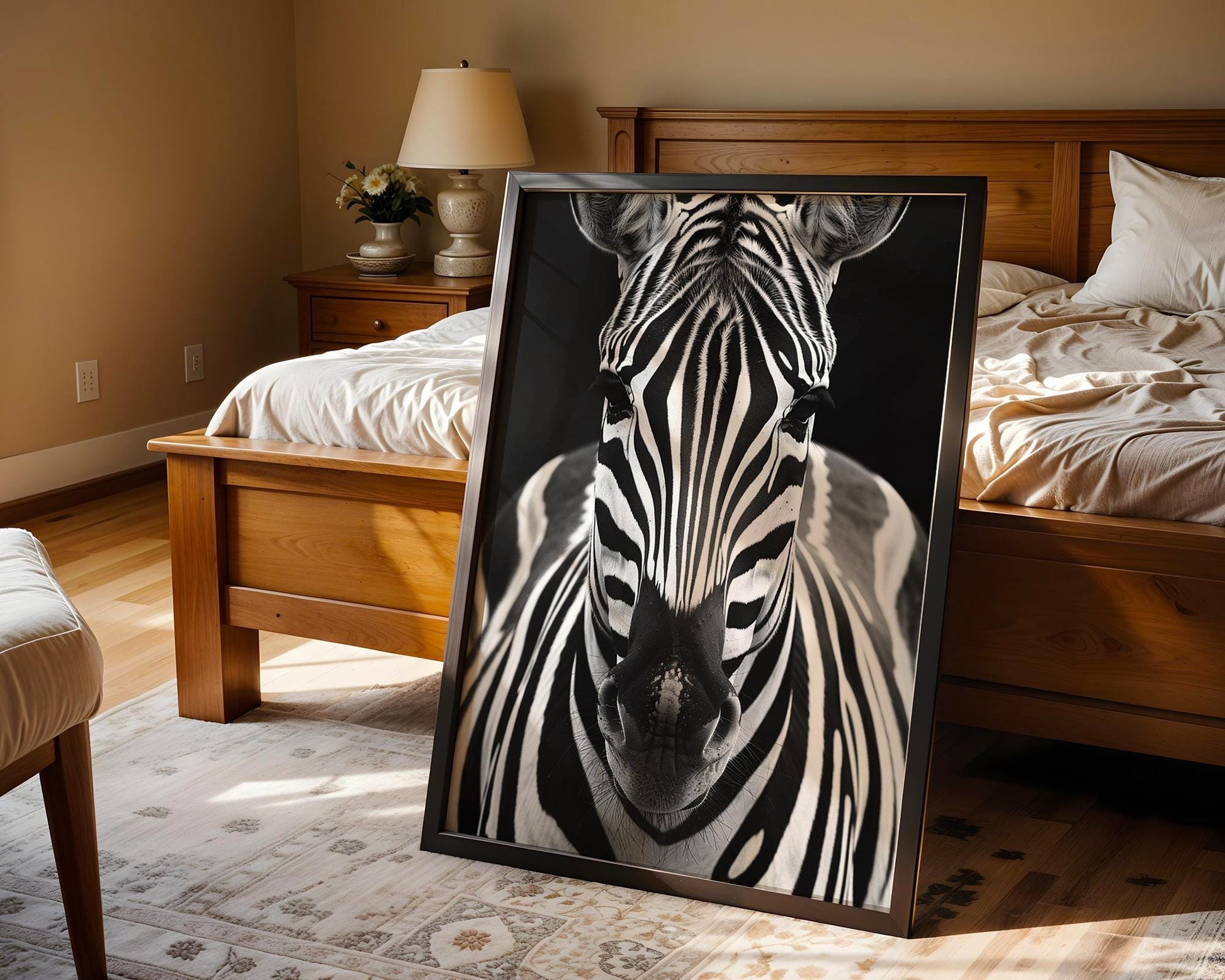 Wildlife Poster | Zebra Portrait Photography Print • Black & White Minimalist Wall Art wall art print, minimalist black and white poster, modern Scandinavian wall decor, Monohaus