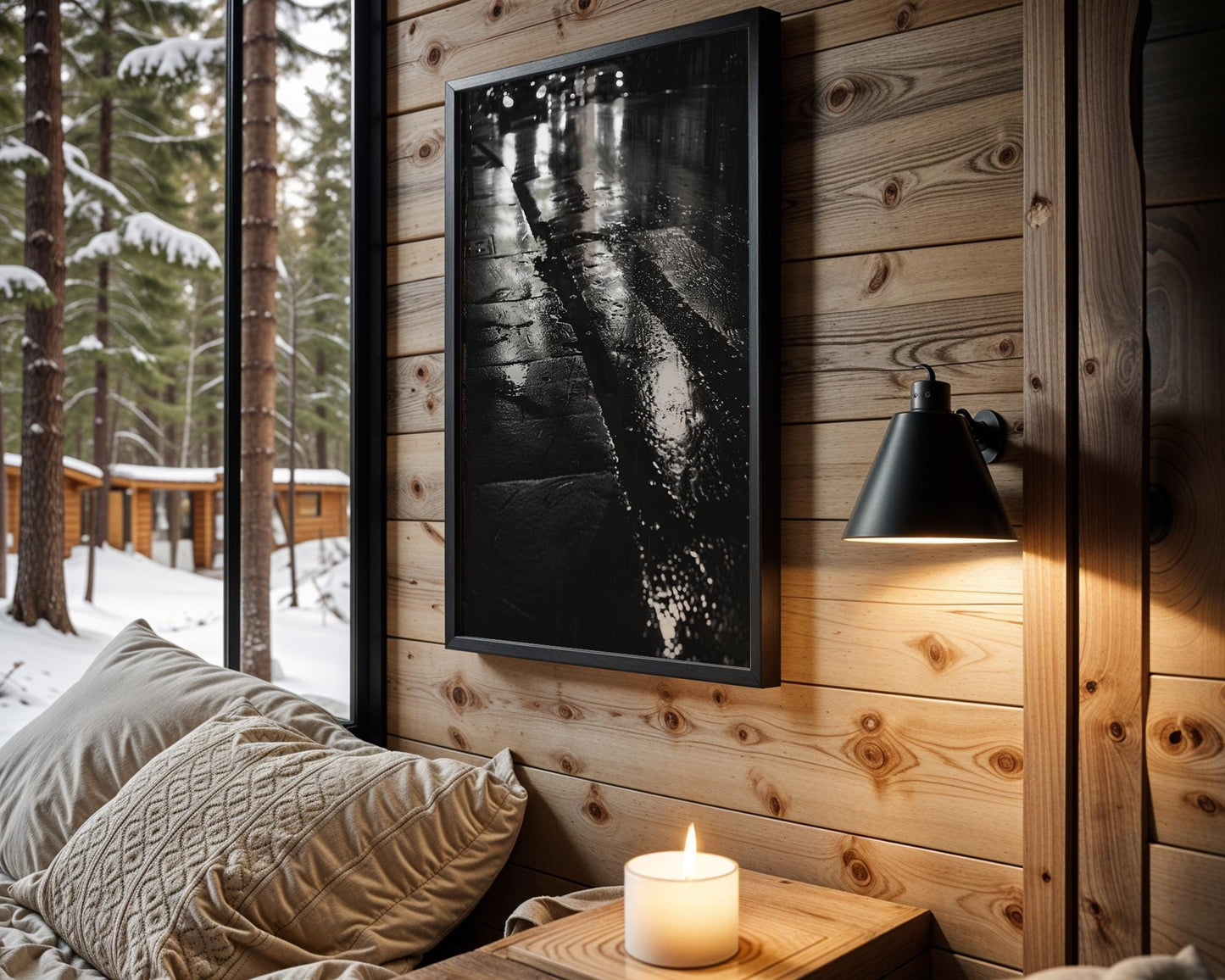 City Rain Photography Print | Moody Black and White Urban Art wall art print, black and white architectural poster, minimalist modern Scandinavian wall decor, Monohaus