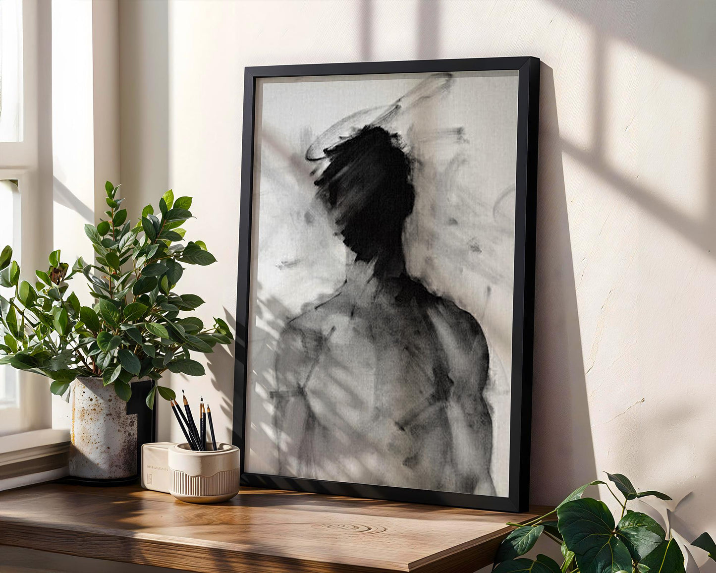 Minimal Wall Art Abstract Figure Print | Minimalist Black and White Poster abstract wall art print, geometric minimalist poster, modern Scandinavian decor, Monohaus