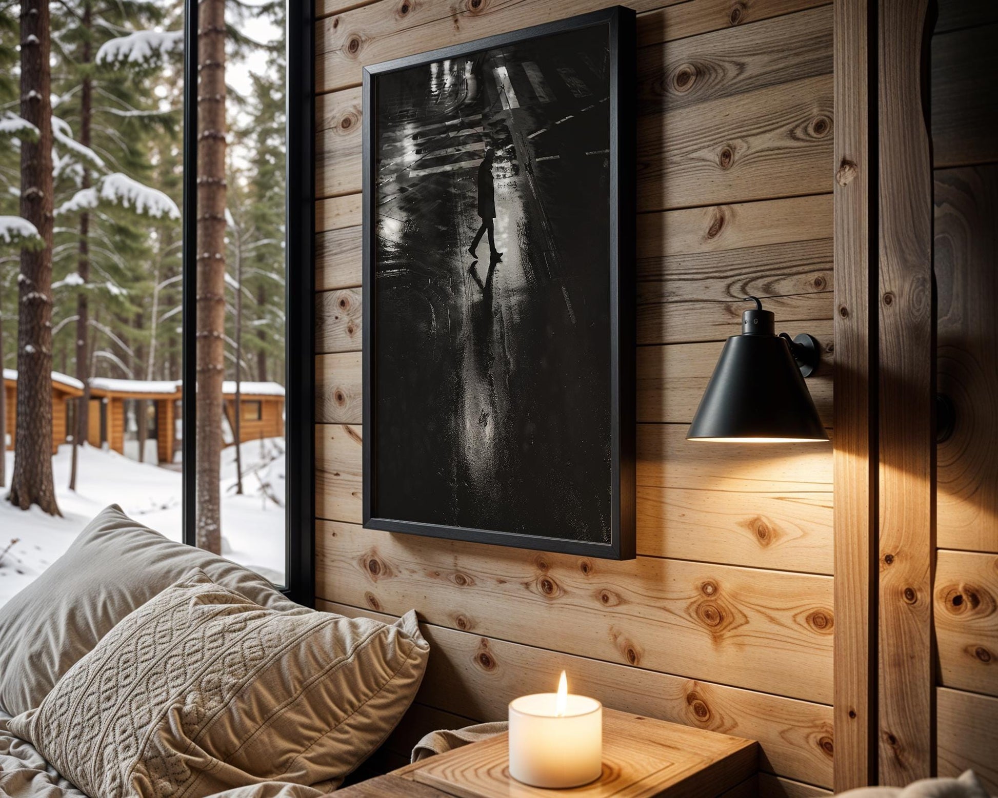 City Lights Photography Print | Black and White Urban Wall Art wall art print, black and white architectural poster, minimalist modern Scandinavian wall decor, Monohaus