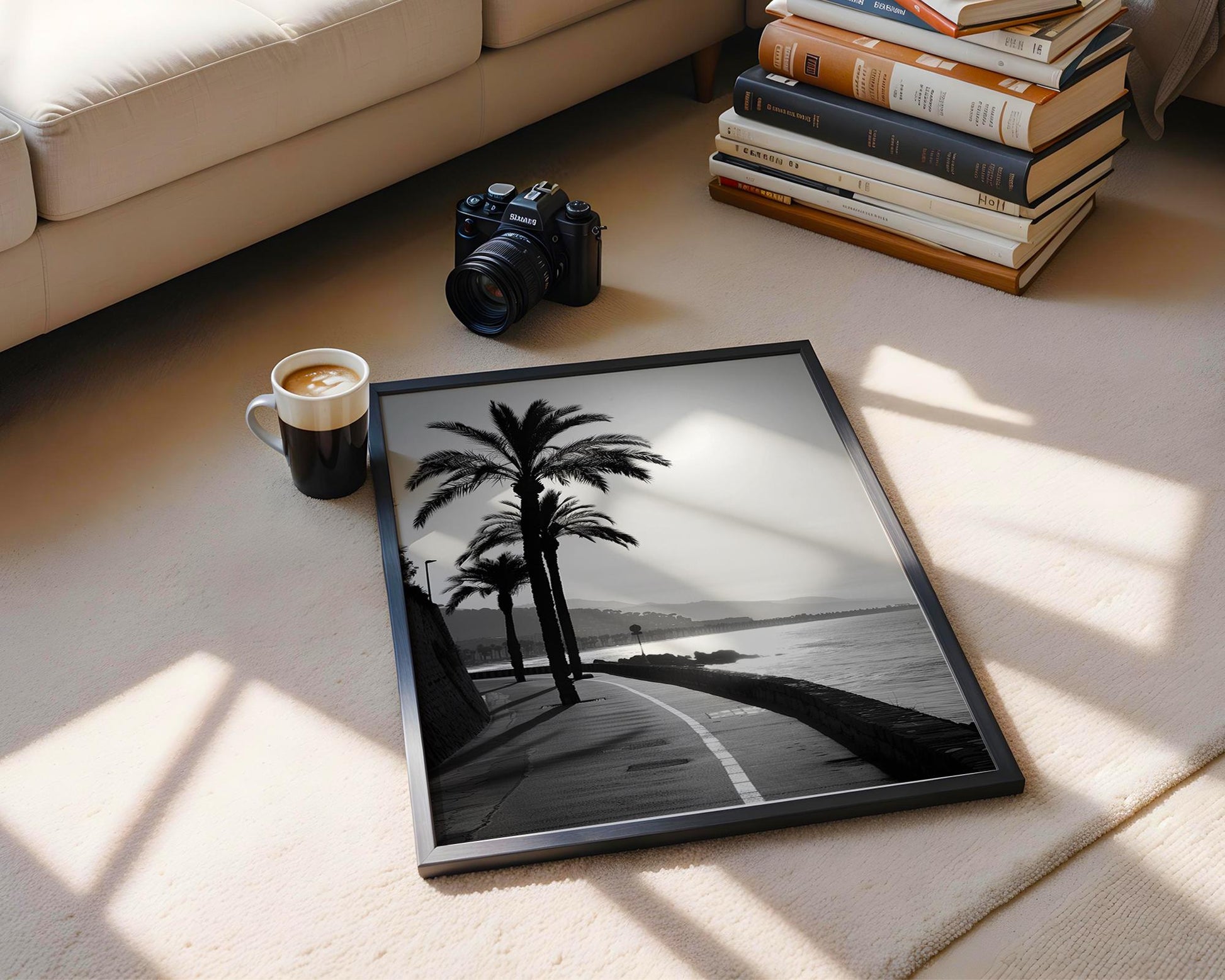 World Landmark | Los Angeles Palm Tree Print | Minimalist Black and White Photography wall art print, minimalist black and white poster, modern Scandinavian wall decor, Monohaus