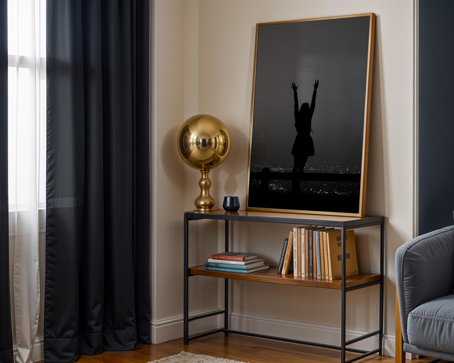 Woman Silhouette City View Art Print | Minimalist Modern Wall Decor wall art print, black and white architectural poster, minimalist modern Scandinavian wall decor, Monohaus