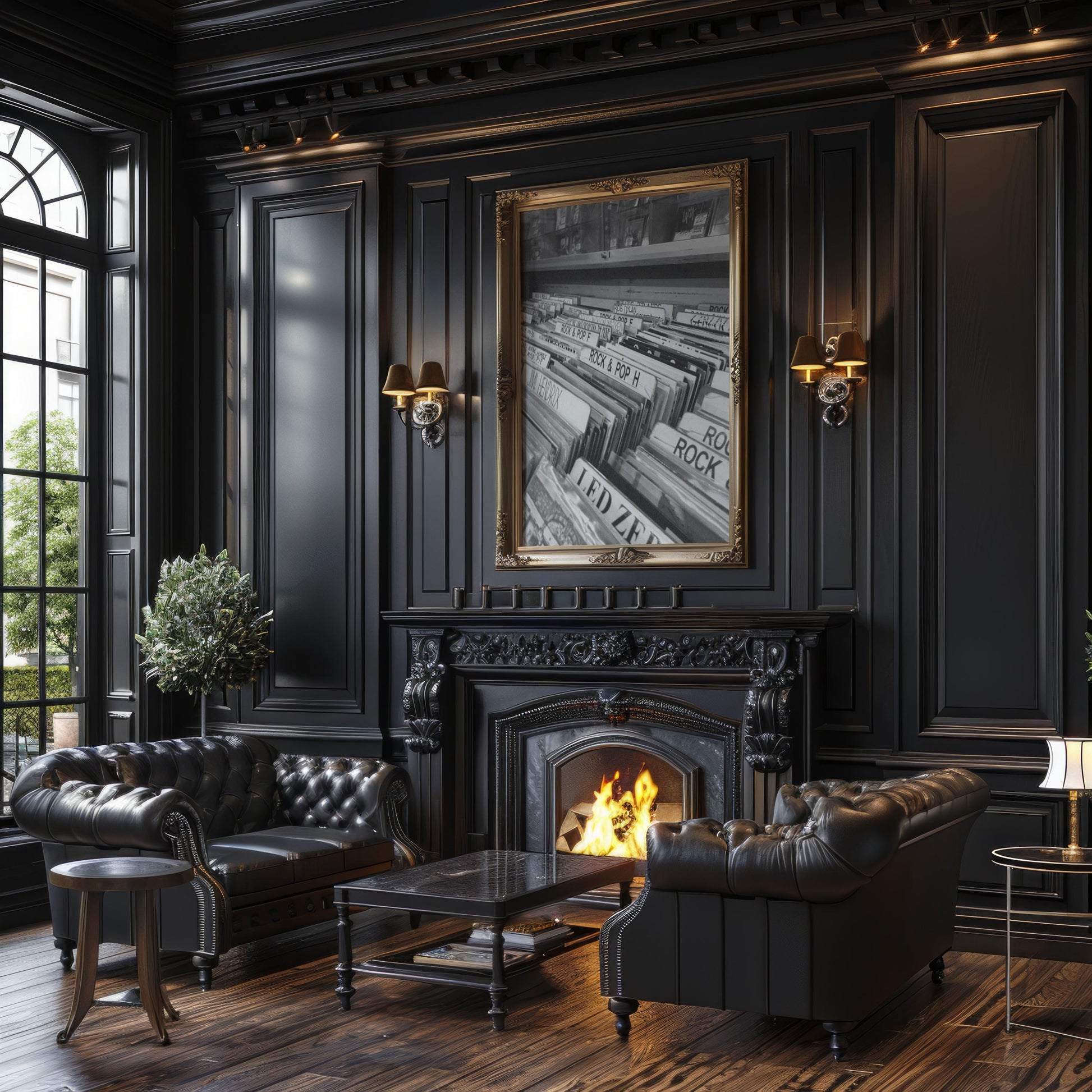 Designer Wall Art | Vinyl Record Store Print | Black & White LP Album Art wall art print, minimalist black and white poster, modern Scandinavian wall decor, Monohaus