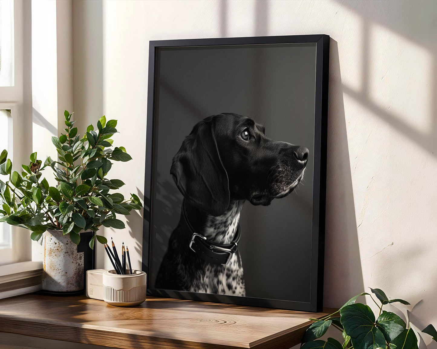 Dog Photography German Shorthaired Pointer | Intense Black White Pet Art Print wall art print, minimalist black and white poster, modern Scandinavian wall decor, Monohaus