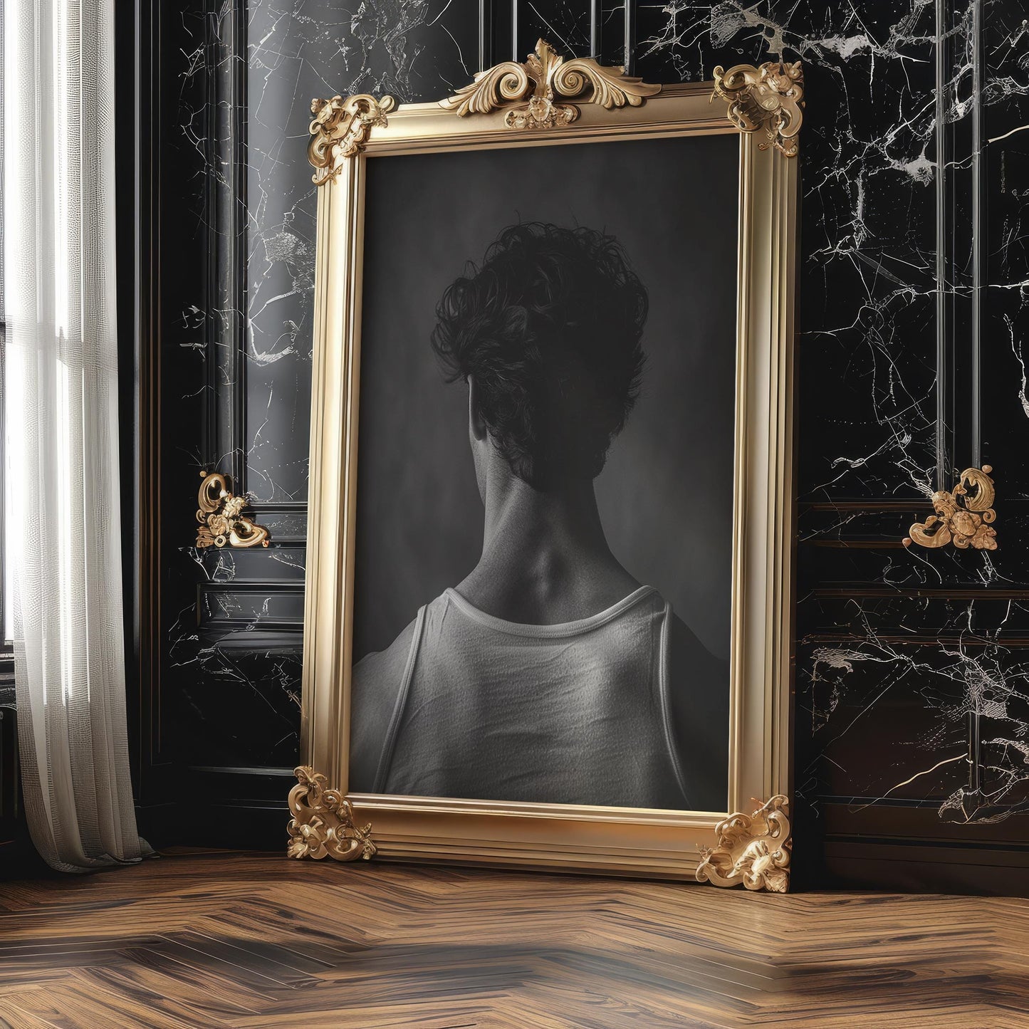 Minimal Wall Art | Fashion Portrait Photography Print | Minimalist Black & White wall art print, minimalist black and white poster, modern Scandinavian wall decor, Monohaus