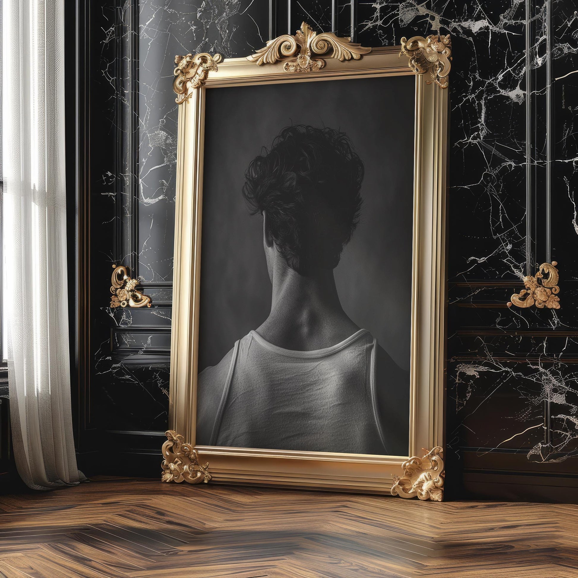 Minimal Wall Art | Fashion Portrait Photography Print | Minimalist Black & White wall art print, minimalist black and white poster, modern Scandinavian wall decor, Monohaus