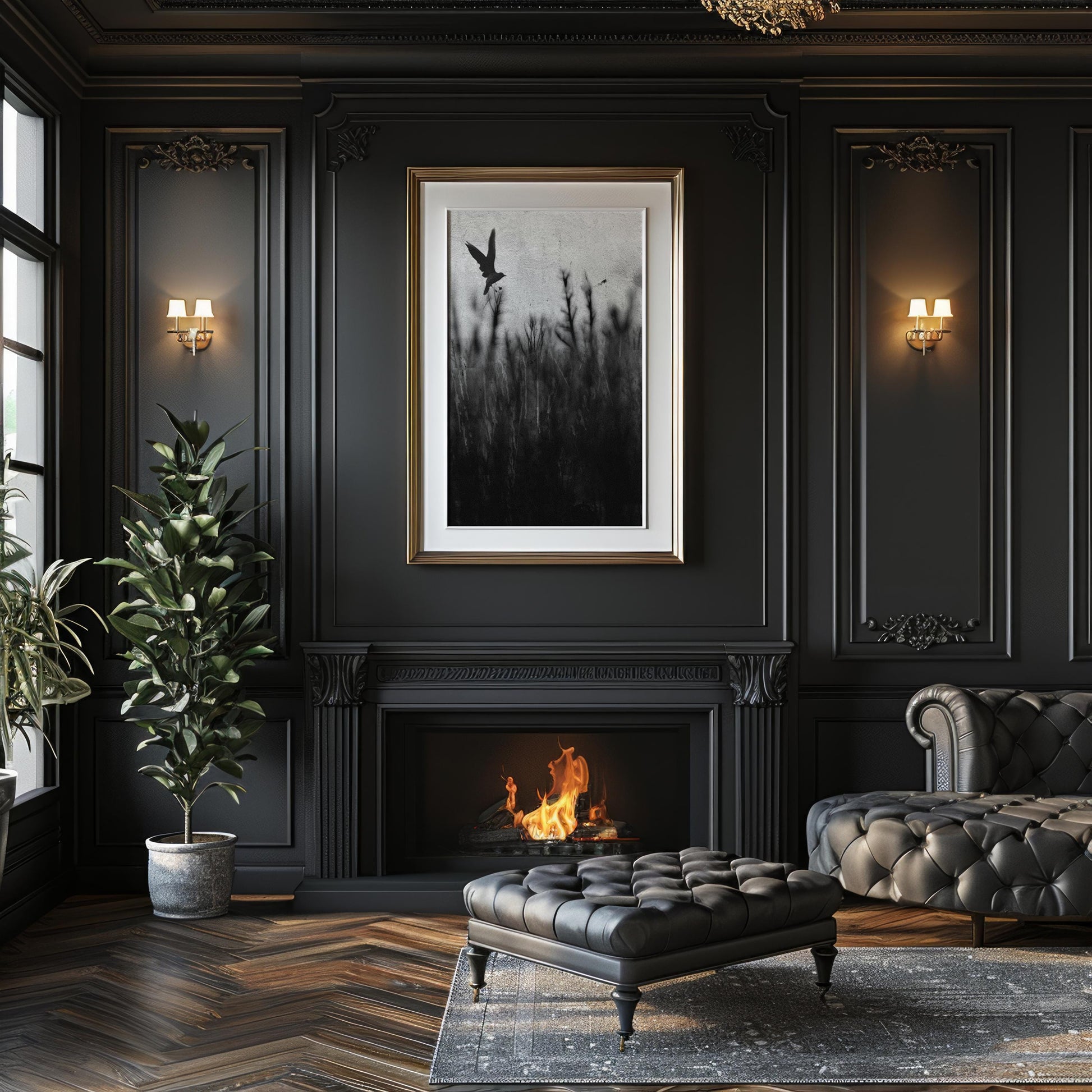 Black and White Bird Photography Print | Modern Minimalist Wall Art wall art print, minimalist black and white poster, modern Scandinavian wall decor, Monohaus