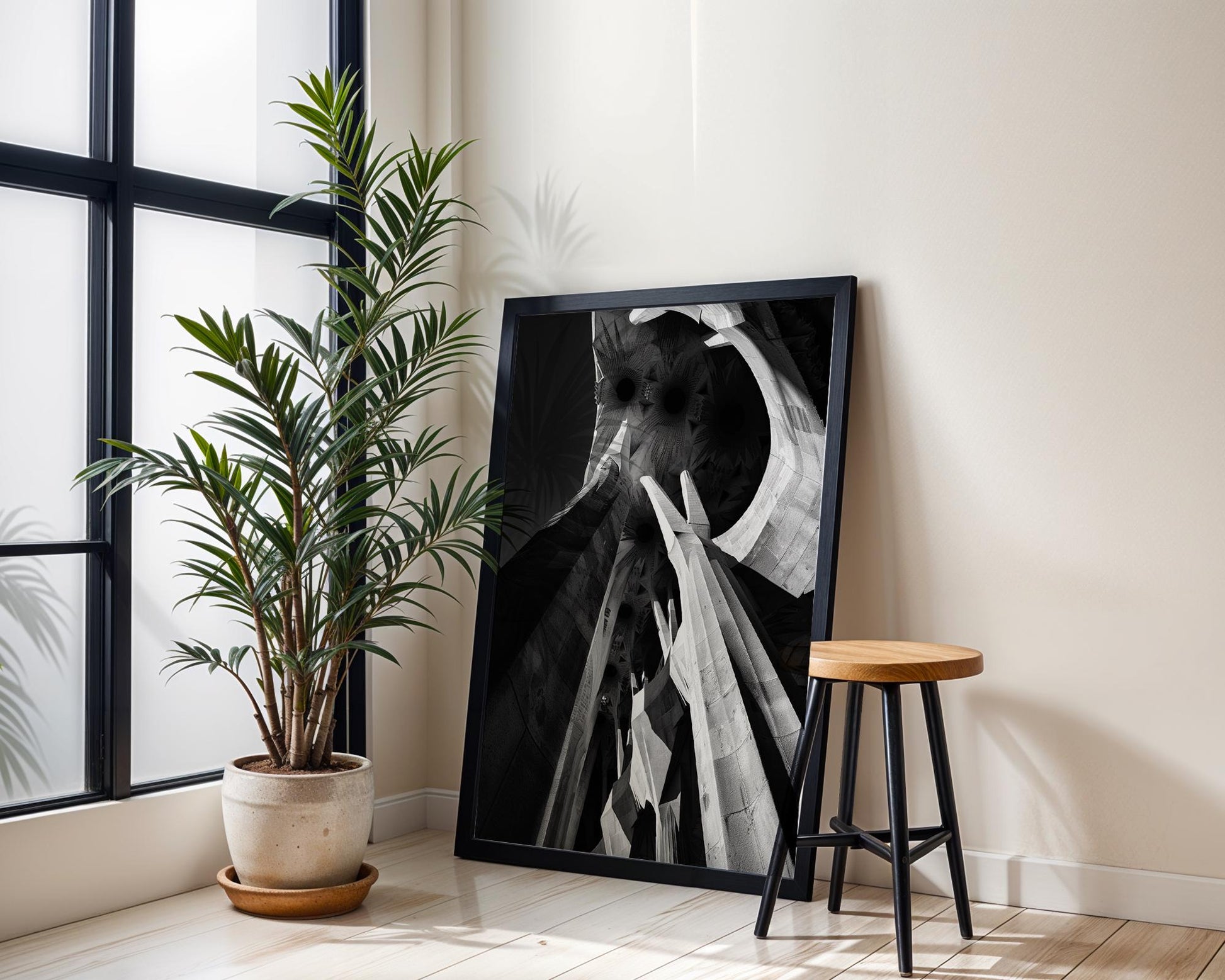 Urban Photography | Sagrada Familia Print | Barcelona Architecture Wall Art wall art print, black and white architectural poster, minimalist modern Scandinavian wall decor, Monohaus