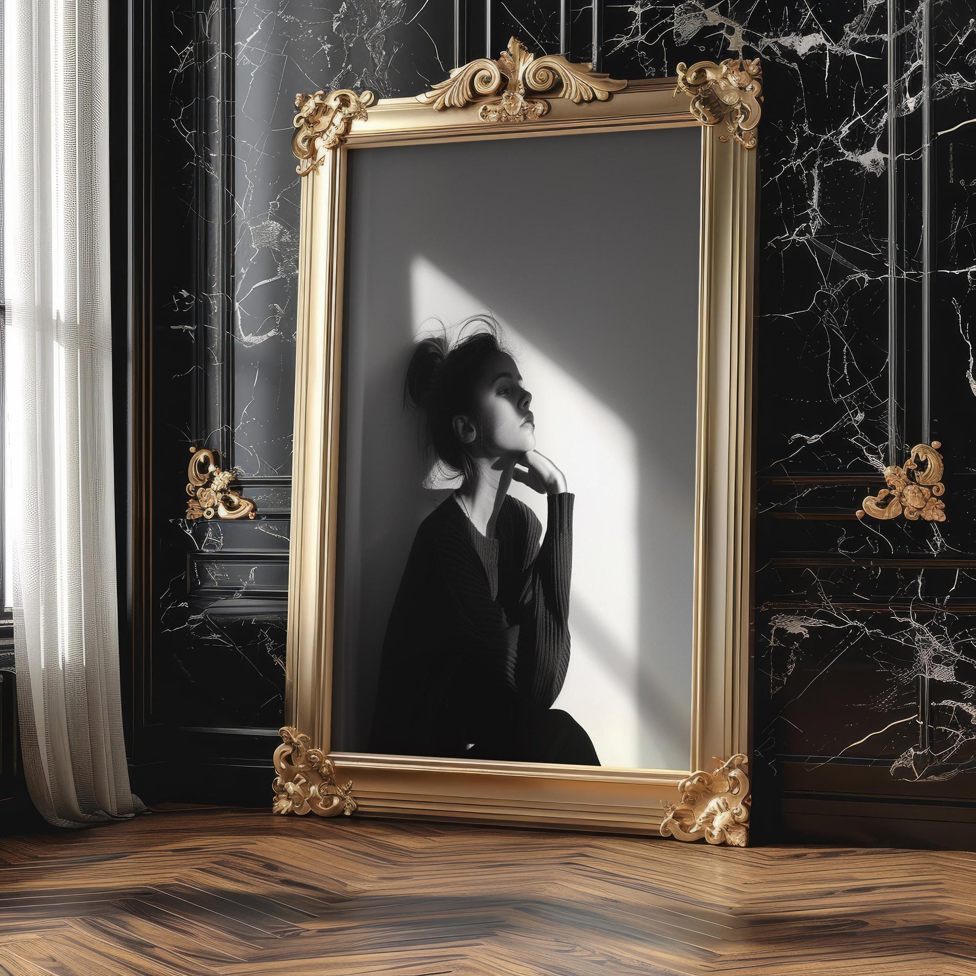 Minimal Wall Art Luxury Fashion | Black and White Fine Art Photography Print wall art print, minimalist black and white poster, modern Scandinavian wall decor, Monohaus