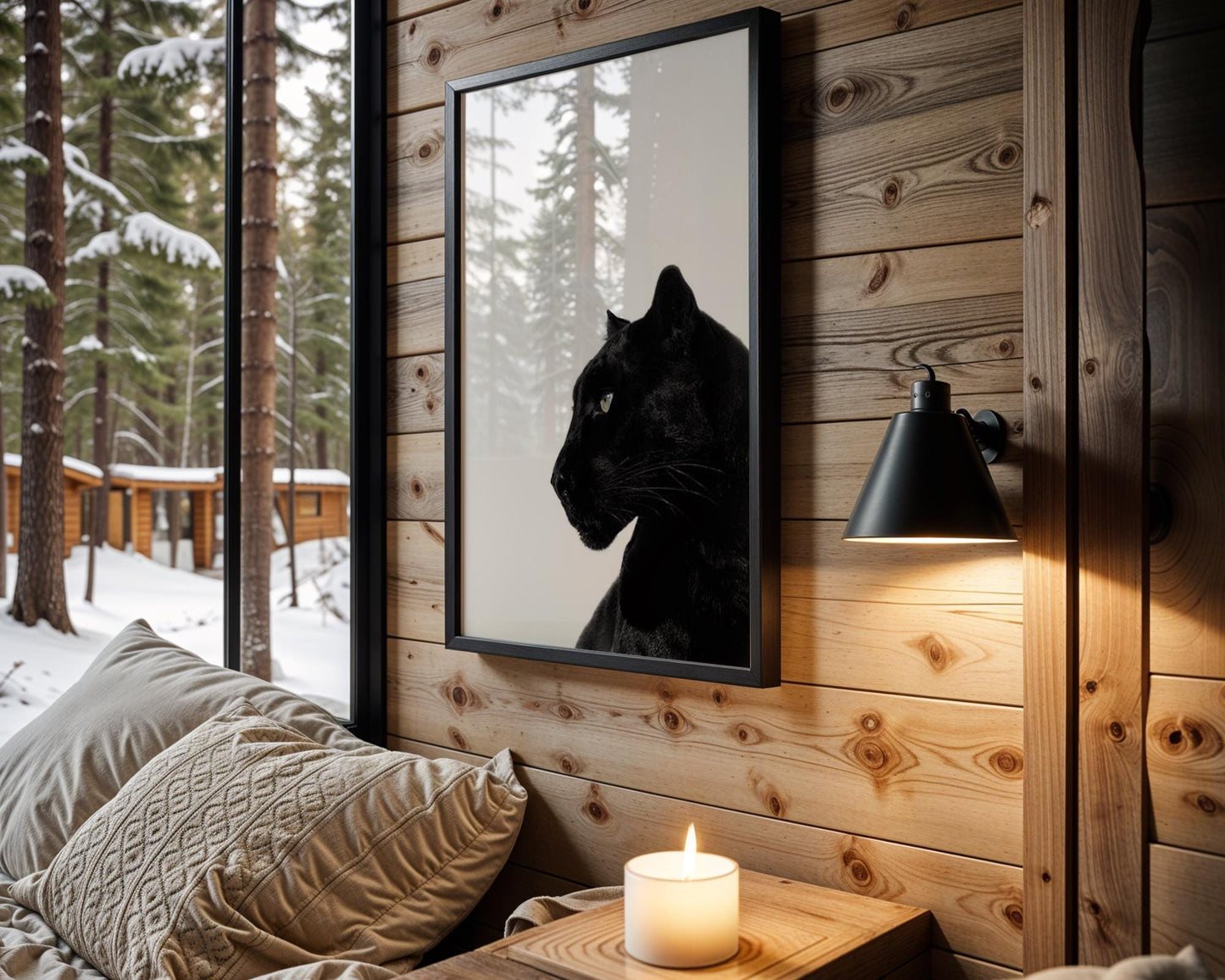 Designer Wall Art | Black Panther Print | Minimalist Animal Art, Monochrome Poster wall art print, minimalist black and white poster, modern Scandinavian wall decor, Monohaus