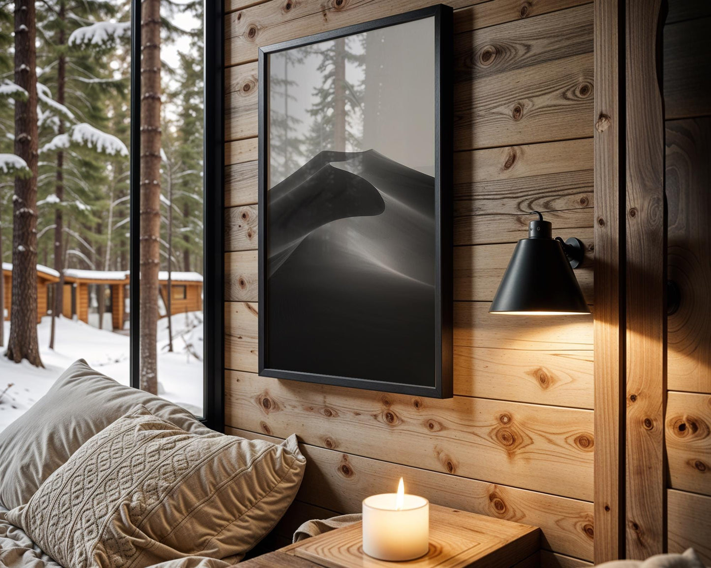 Botanical Photo | Minimalist Sand Dune Print | Black and White Desert Landscape wall art print, minimalist black and white poster, modern Scandinavian wall decor, Monohaus