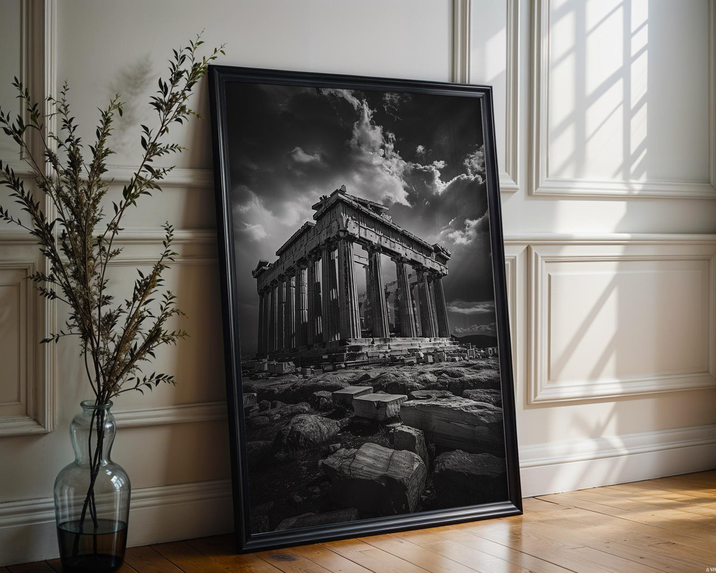 World Landmark | Parthenon Print | Athens Landmark, Monochrome Architecture Wall Art
