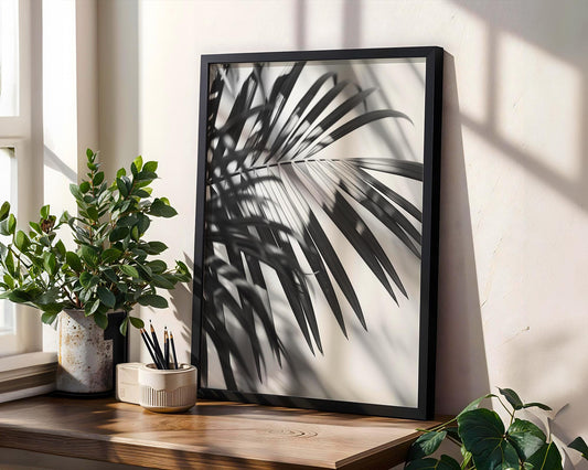 Botanical Photo | Abstract Leaf Macro Photography Print | Black & White Minimal abstract wall art print, geometric minimalist poster, modern Scandinavian decor, Monohaus