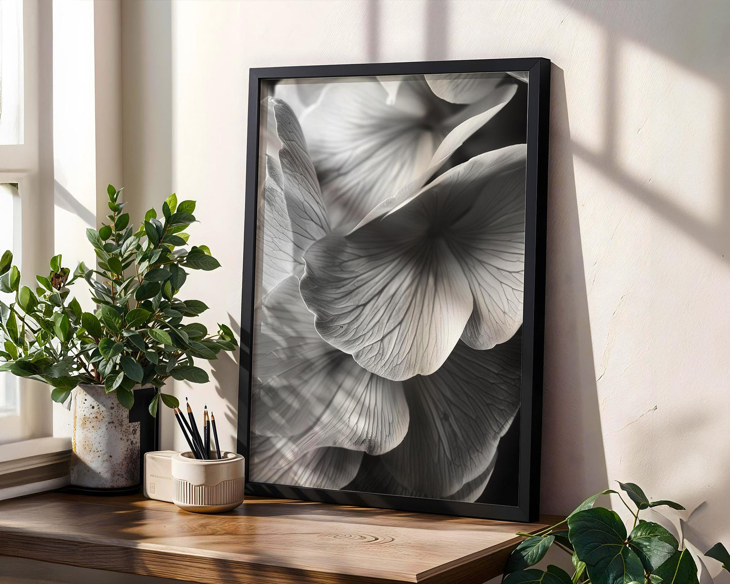 Botanical Photo | Moody Black and White Flower Art | Minimal Wall Art  Print | Dramatic Floral Petal Bathroom Poster | Modern Home Decor wall art print, minimalist black and white poster, modern Scandinavian wall decor, Monohaus