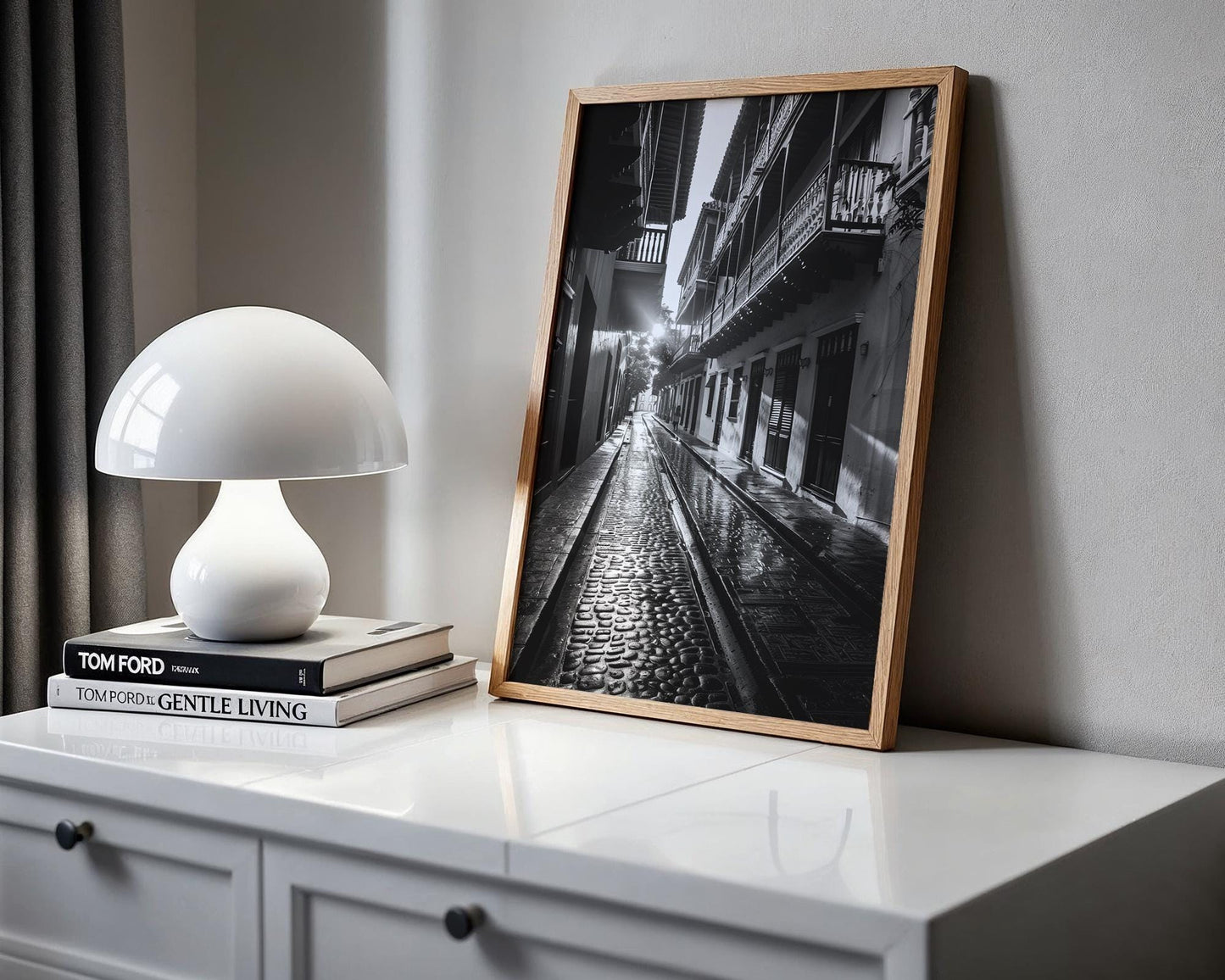 World Landmark | Cartagena Colombia Print | Black and White City Street Photography