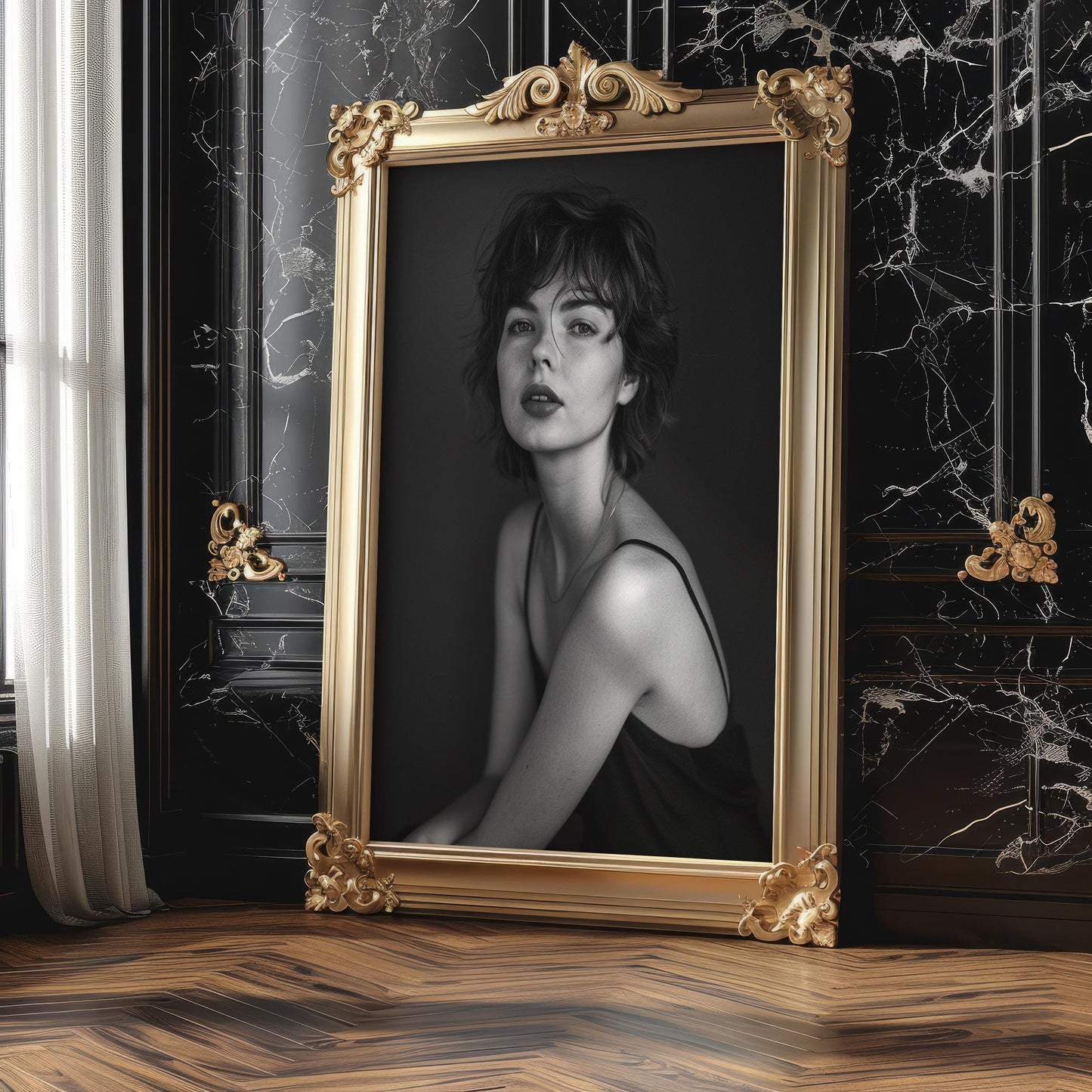 Minimal Wall Art Black and White Female Portrait | Minimalist Fine Art Photography Print wall art print, minimalist black and white poster, modern Scandinavian wall decor, Monohaus