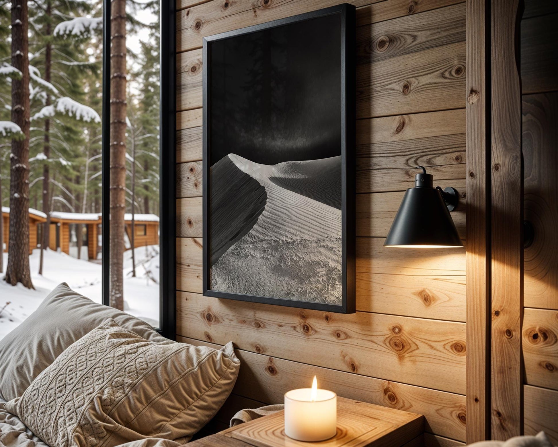 Botanical Photo | Minimalist Desert Dunes Print | Black and White Fine Art Photography wall art print, minimalist black and white poster, modern Scandinavian wall decor, Monohaus