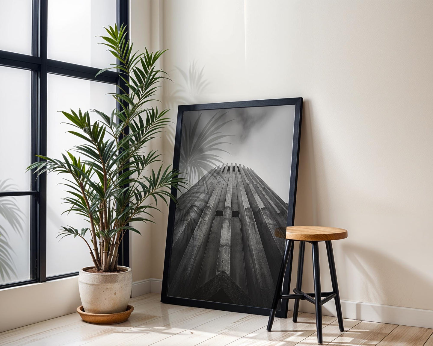 World Landmark | Hallgrímskirkja Iceland Print | Black and White Minimalist Architecture