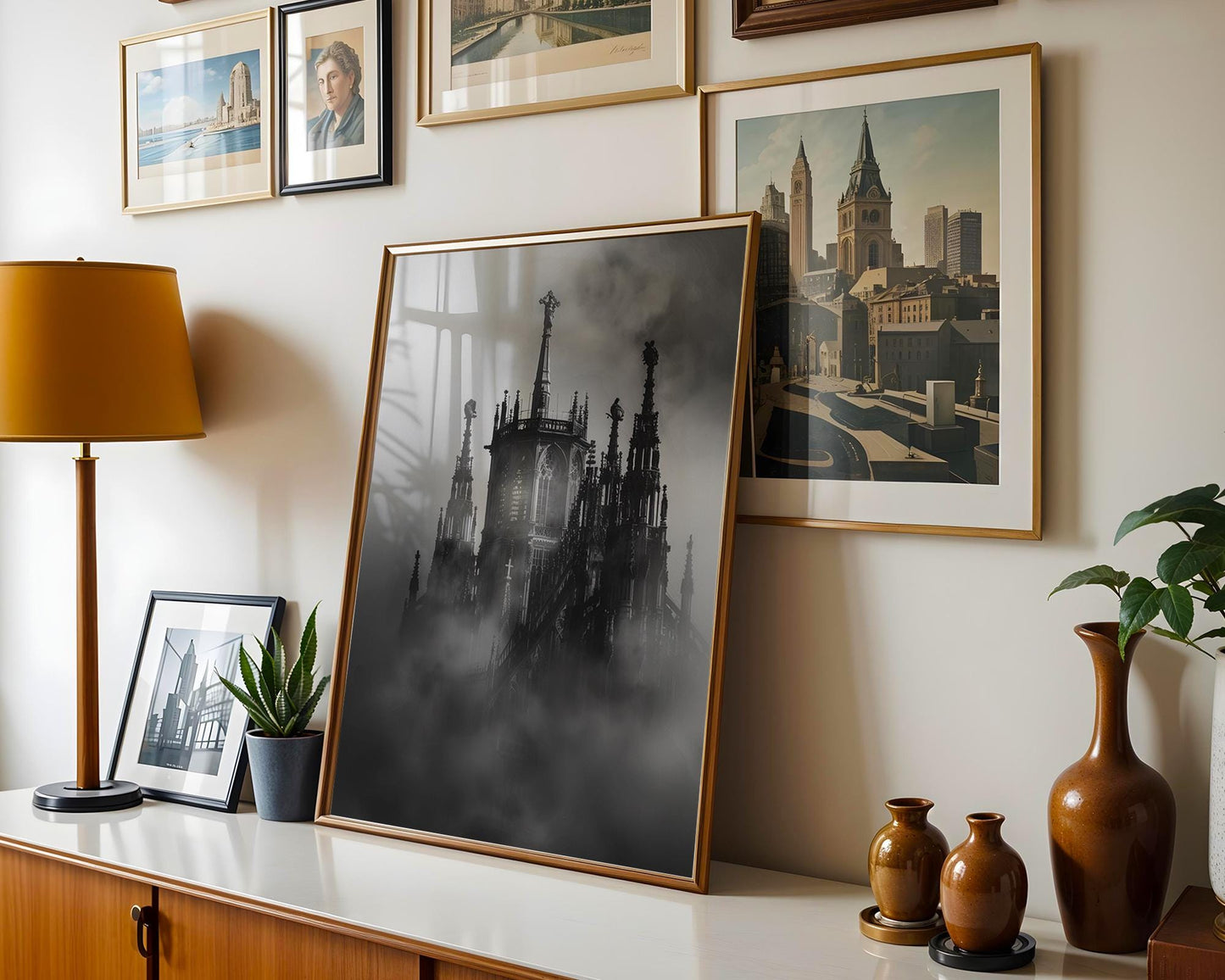 World Landmark | Gothic Cathedral Spires Photography Print | Black and White Architecture Wall Art