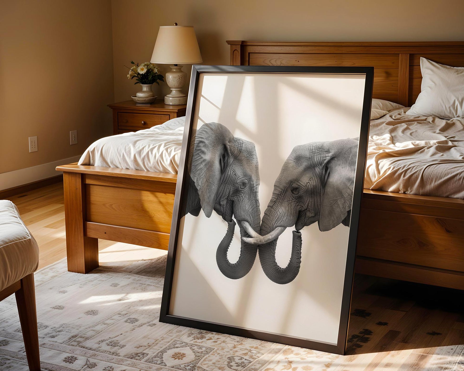 Wildlife Poster | Elephant Print • Black & White Safari Photography, Minimalist Wall Art wall art print, minimalist black and white poster, modern Scandinavian wall decor, Monohaus