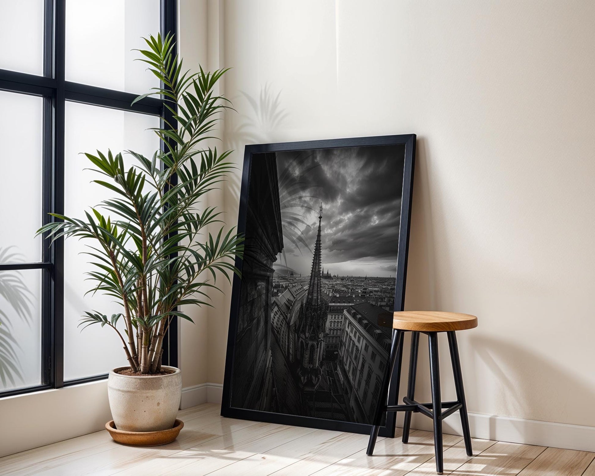 World Landmark | Vienna Gothic Cathedral Print | Black and White Architecture Photography wall art print, black and white architectural poster, minimalist modern Scandinavian wall decor, Monohaus
