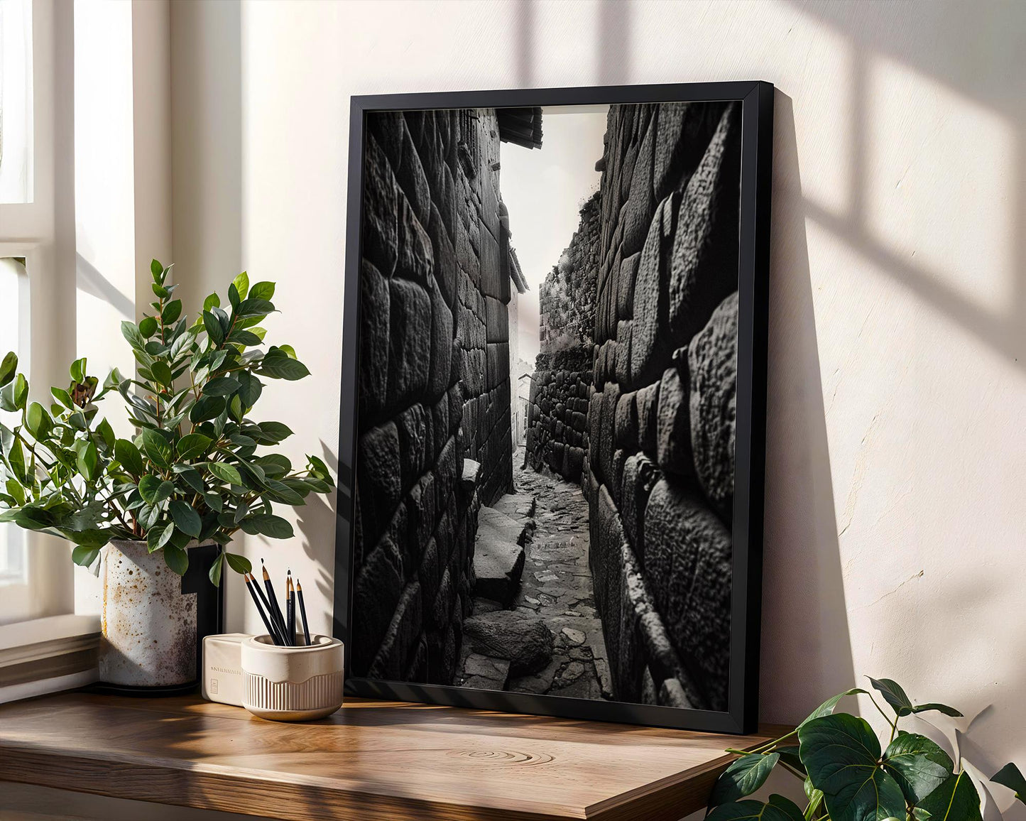 World Landmark | Machu Picchu Photography Print | Black and White Inca Wall Art wall art print, minimalist black and white poster, modern Scandinavian wall decor, Monohaus